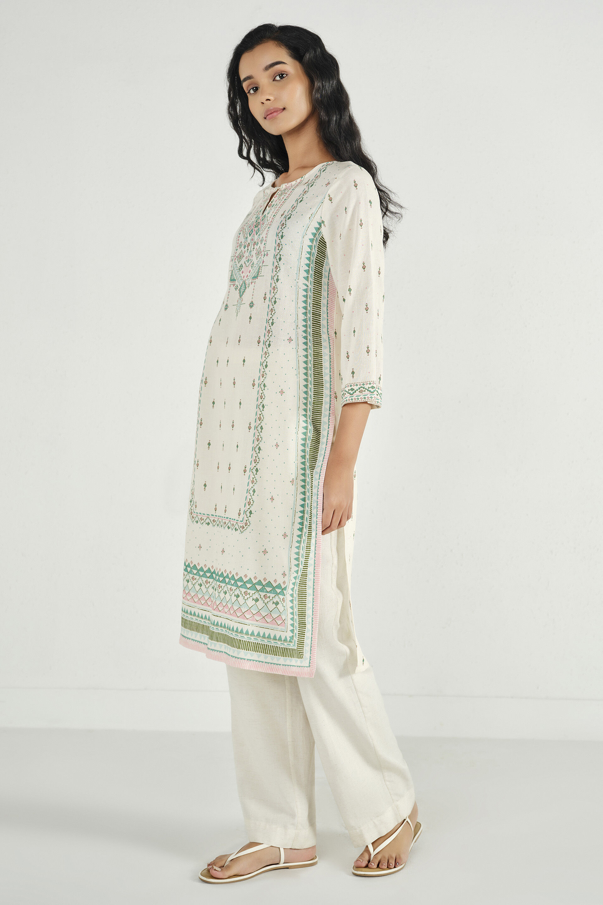 Malai Baag White Kurta, White, image 4