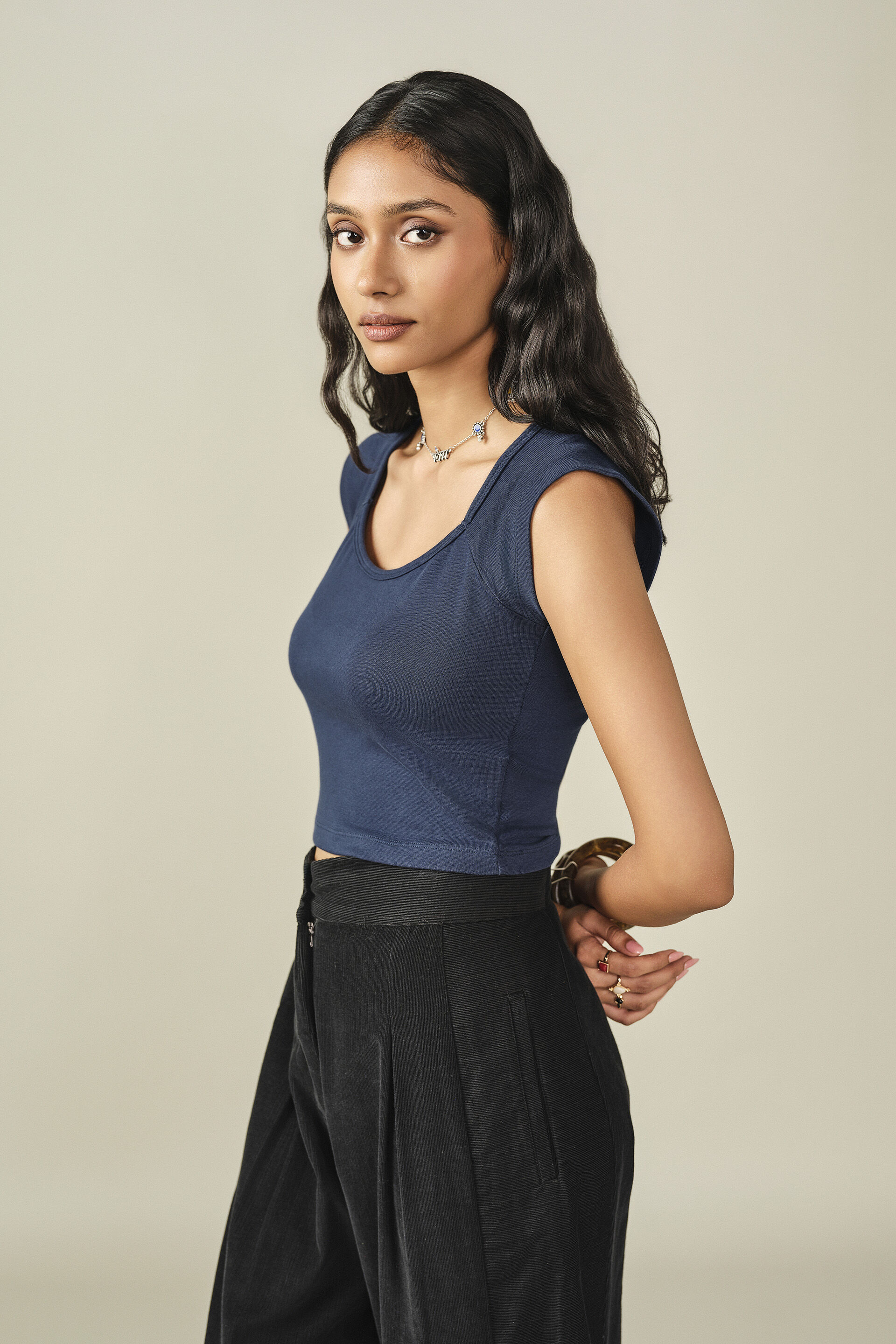 Bodycon Top in Blue, Blue, image 4