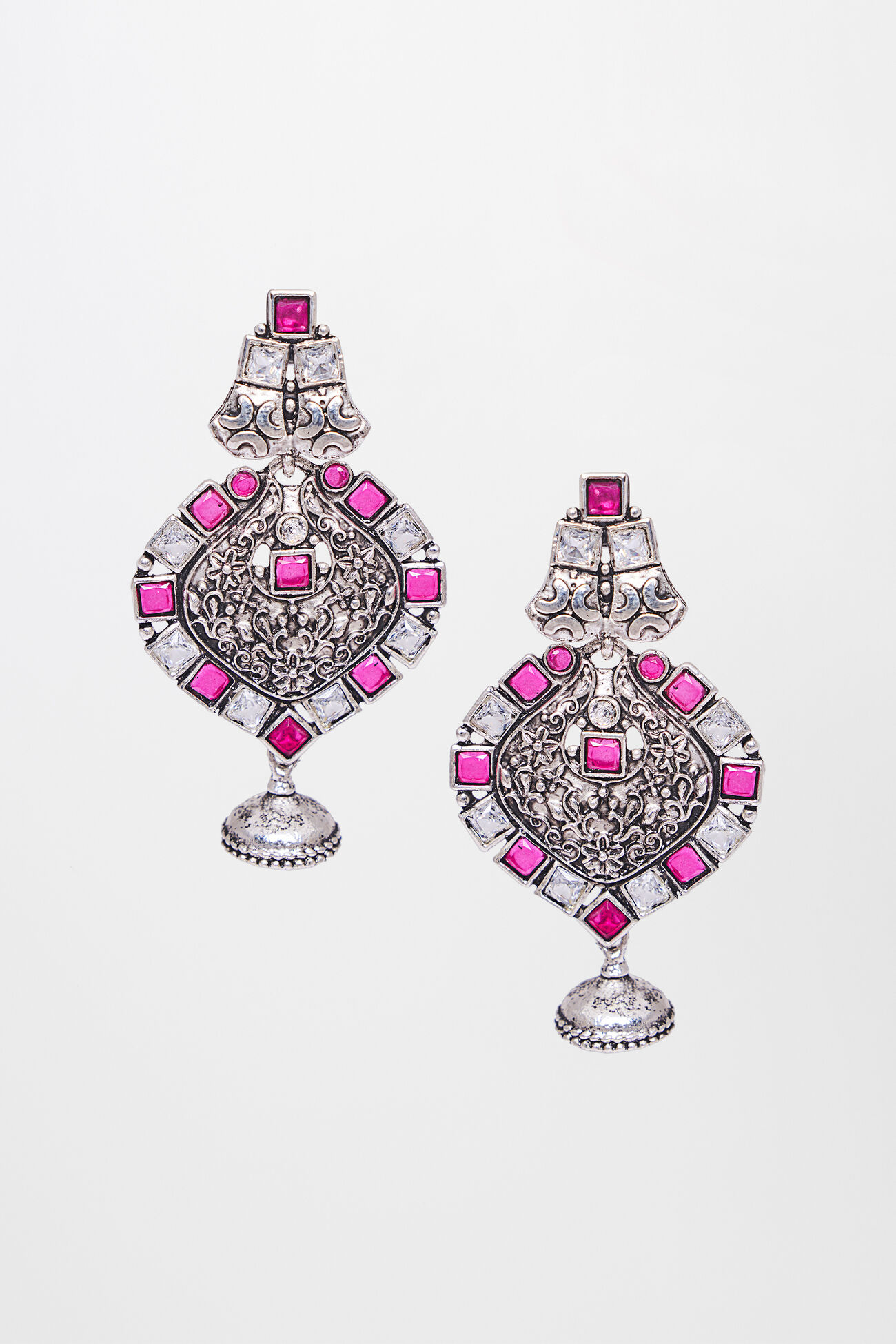 Pink Stone-Studded Earring, , image 1