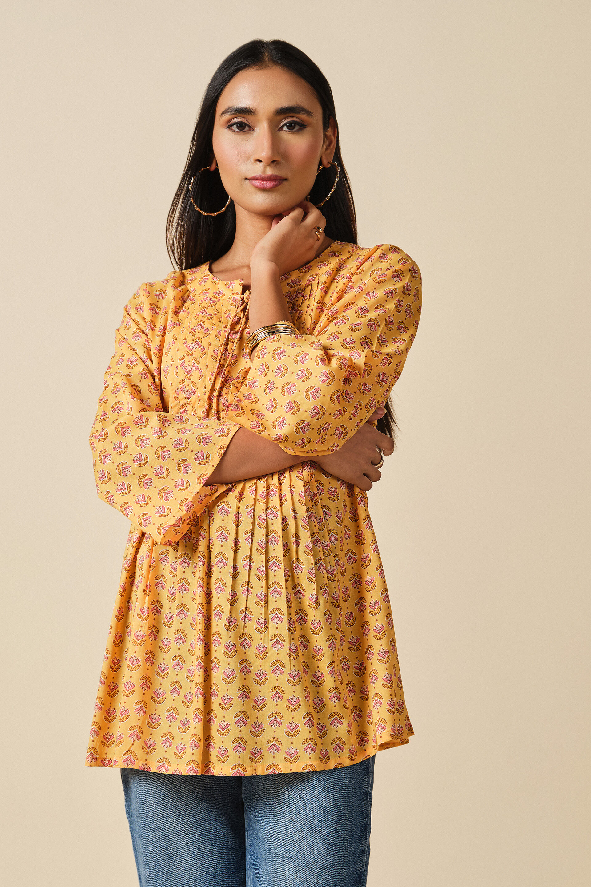 Sunehra Summer Top, Mustard, image 4