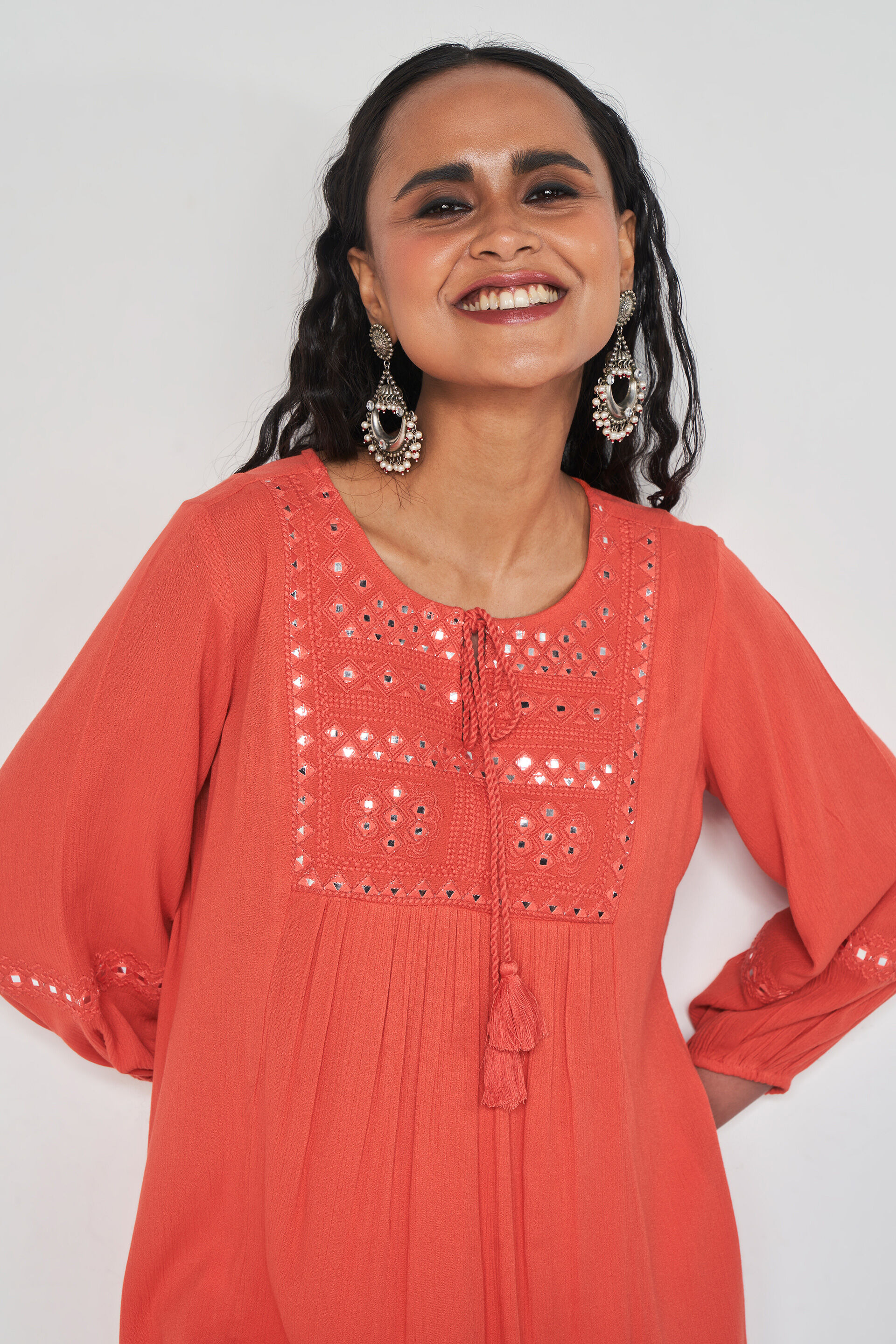 global desi orange tunic