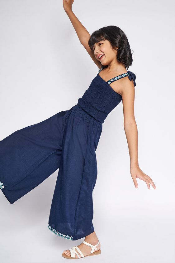 2 - Indigo Embroidered Solid Jump Suit, image 2