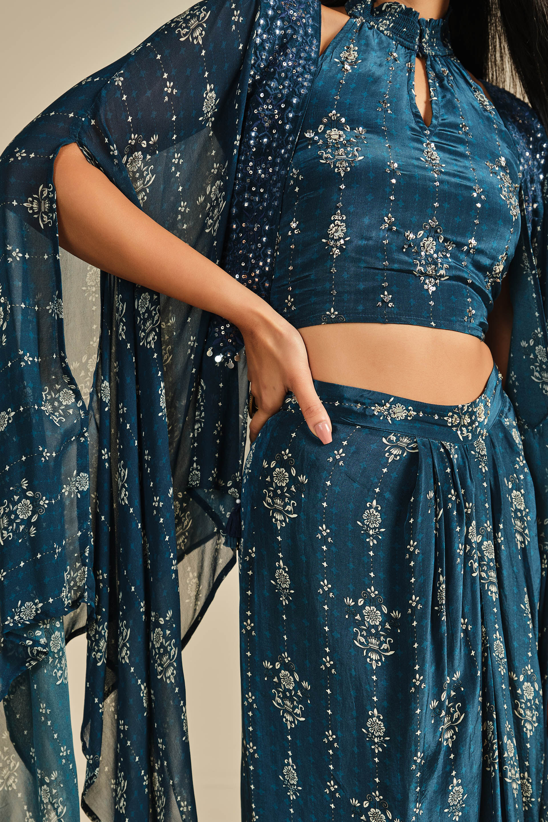 Baarishein Skirt Set, Blue, image 6