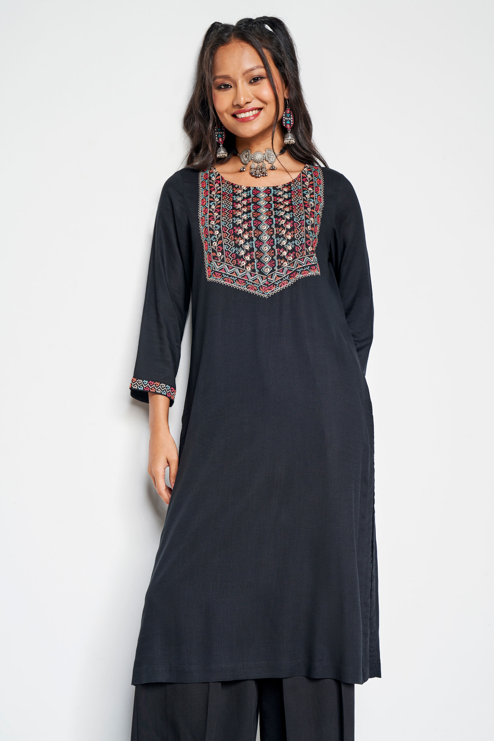 Reaching For The Stars Kurta, Black, image 3
