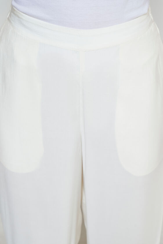 Off White Solid Lace Bottom, Off White, image 4
