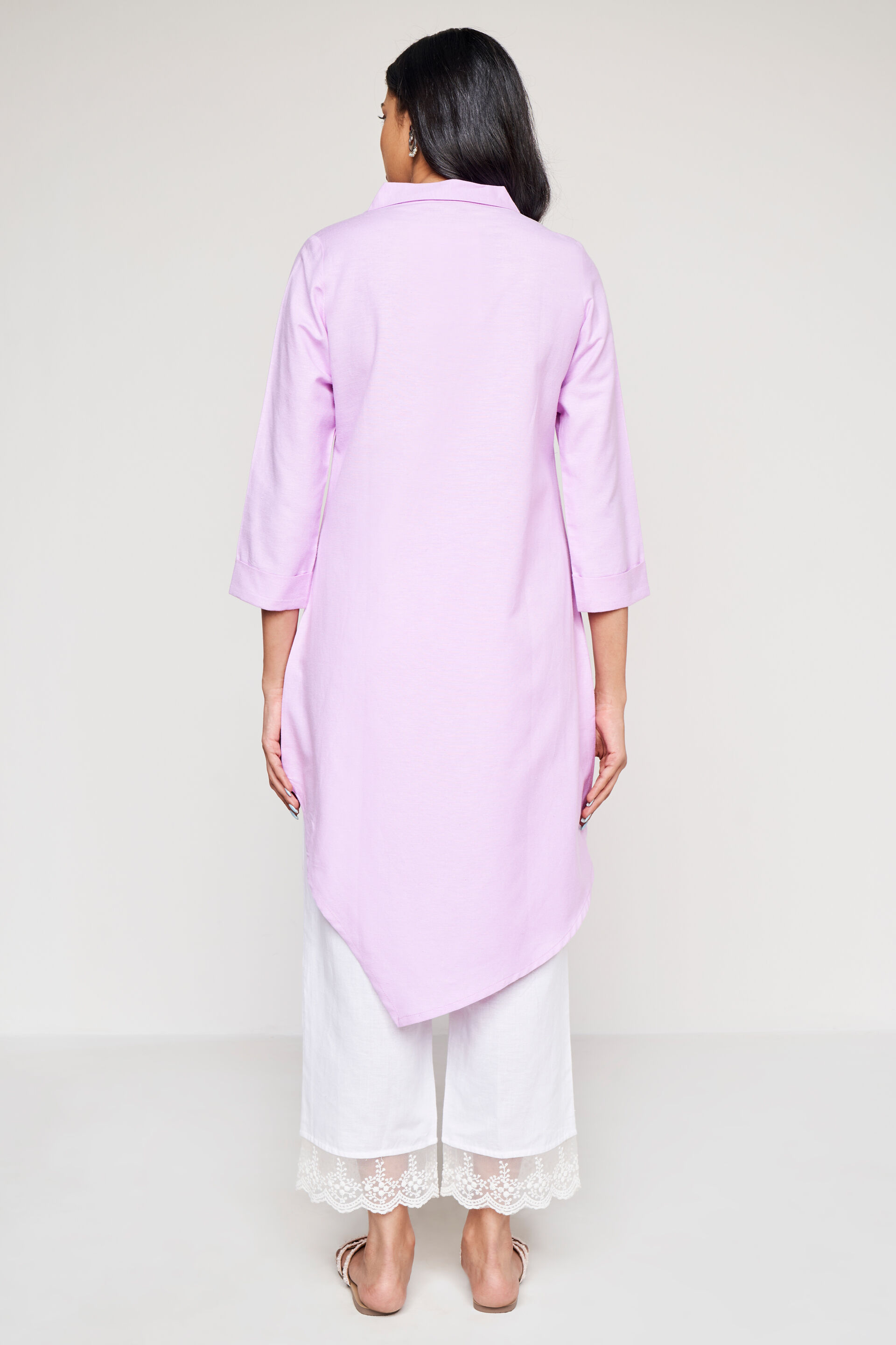 Lilac Solid Asymmetric Tunic, Lilac, image 5