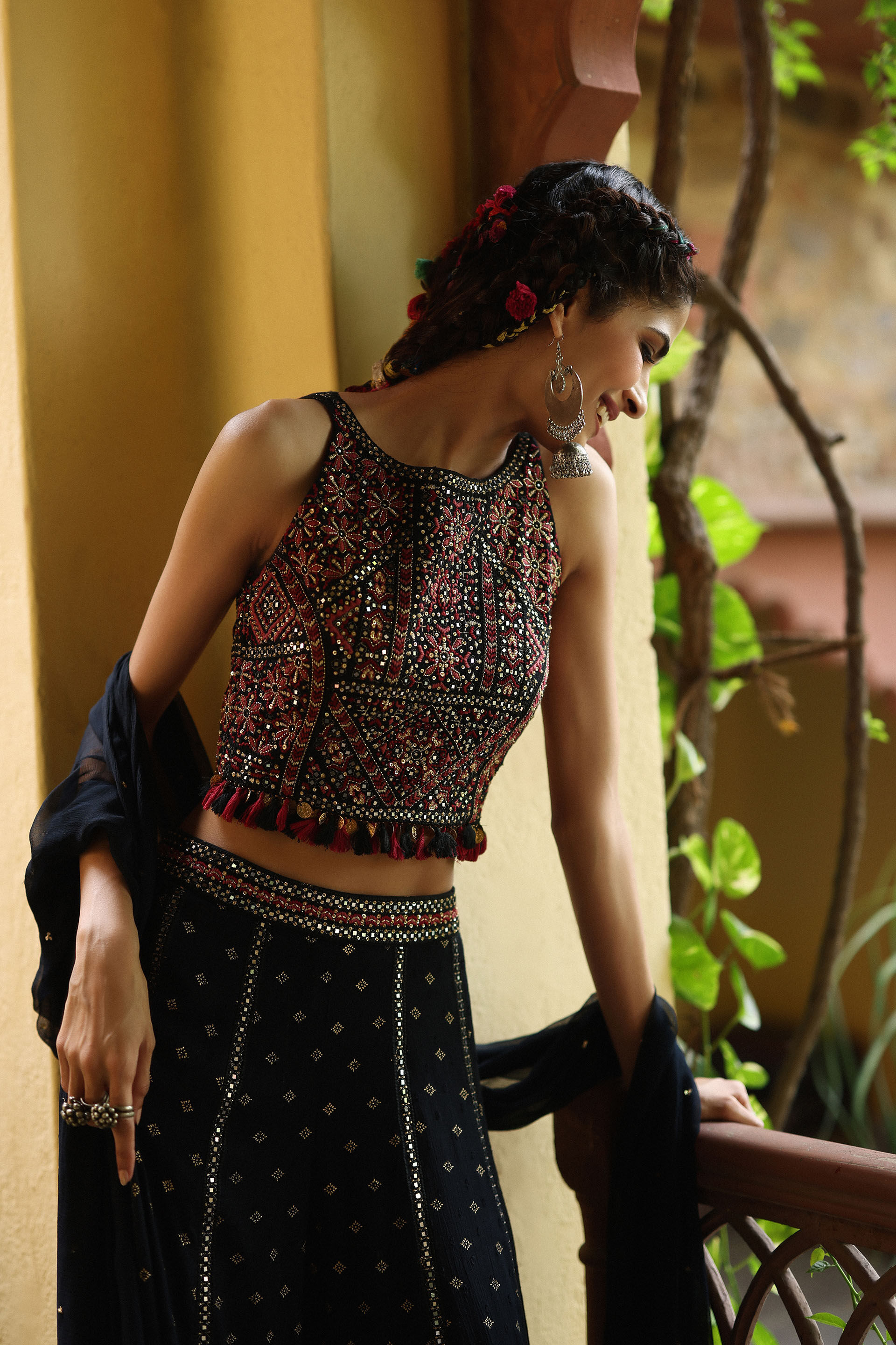 Shaam O Seher Skirt Set, Black, image 5