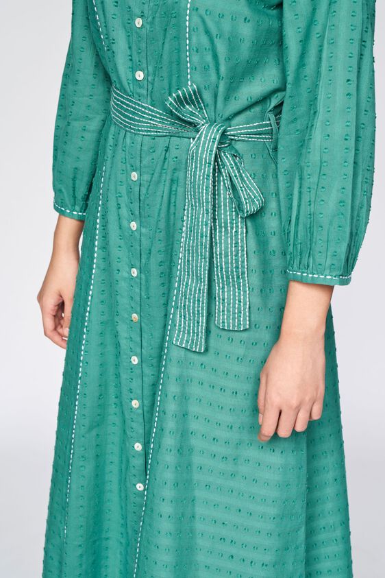 2 - Sage Green Tie-Ups  Fit and Flare Dress, image 2