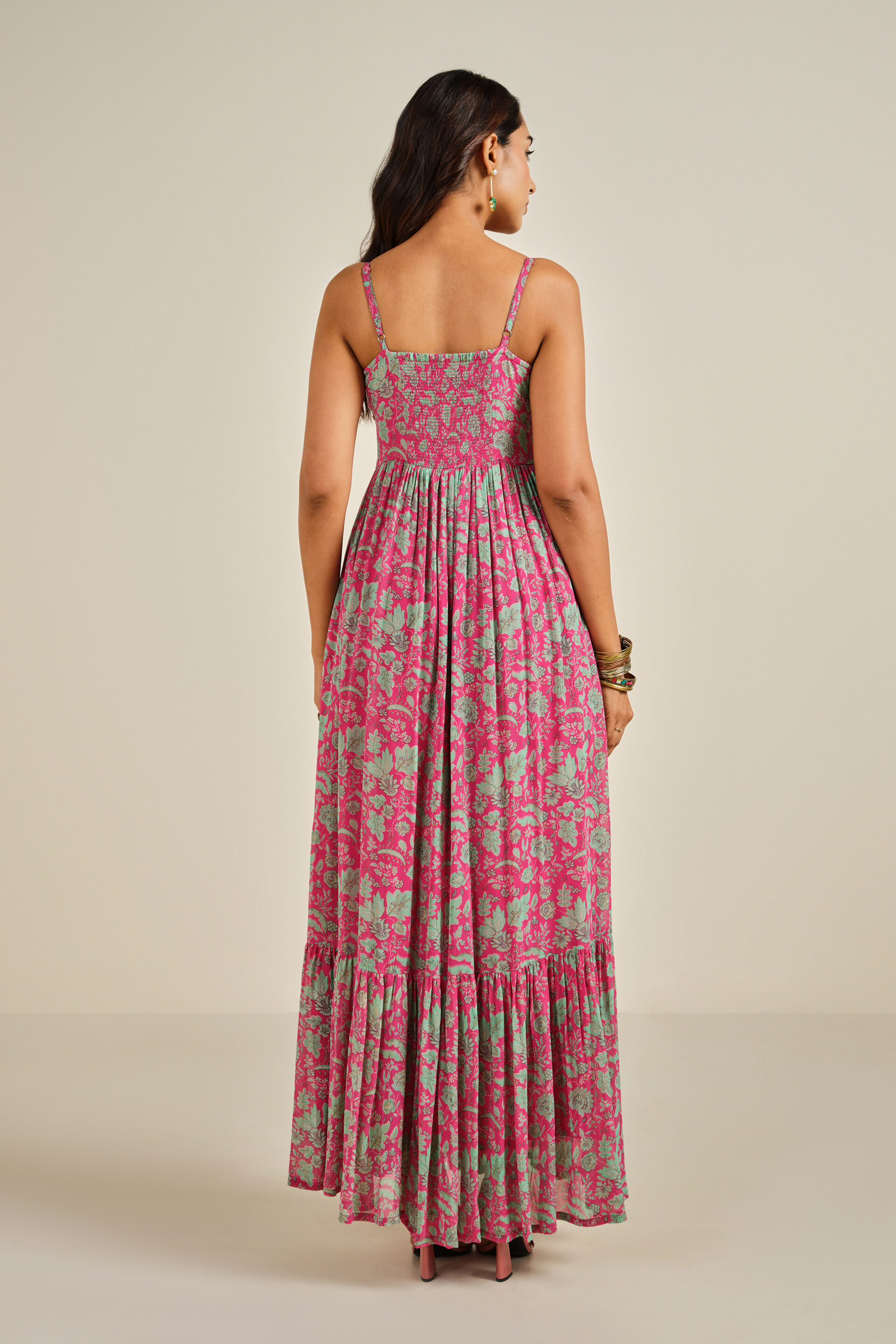 Devina Printed Dress, Fuschia, image 9