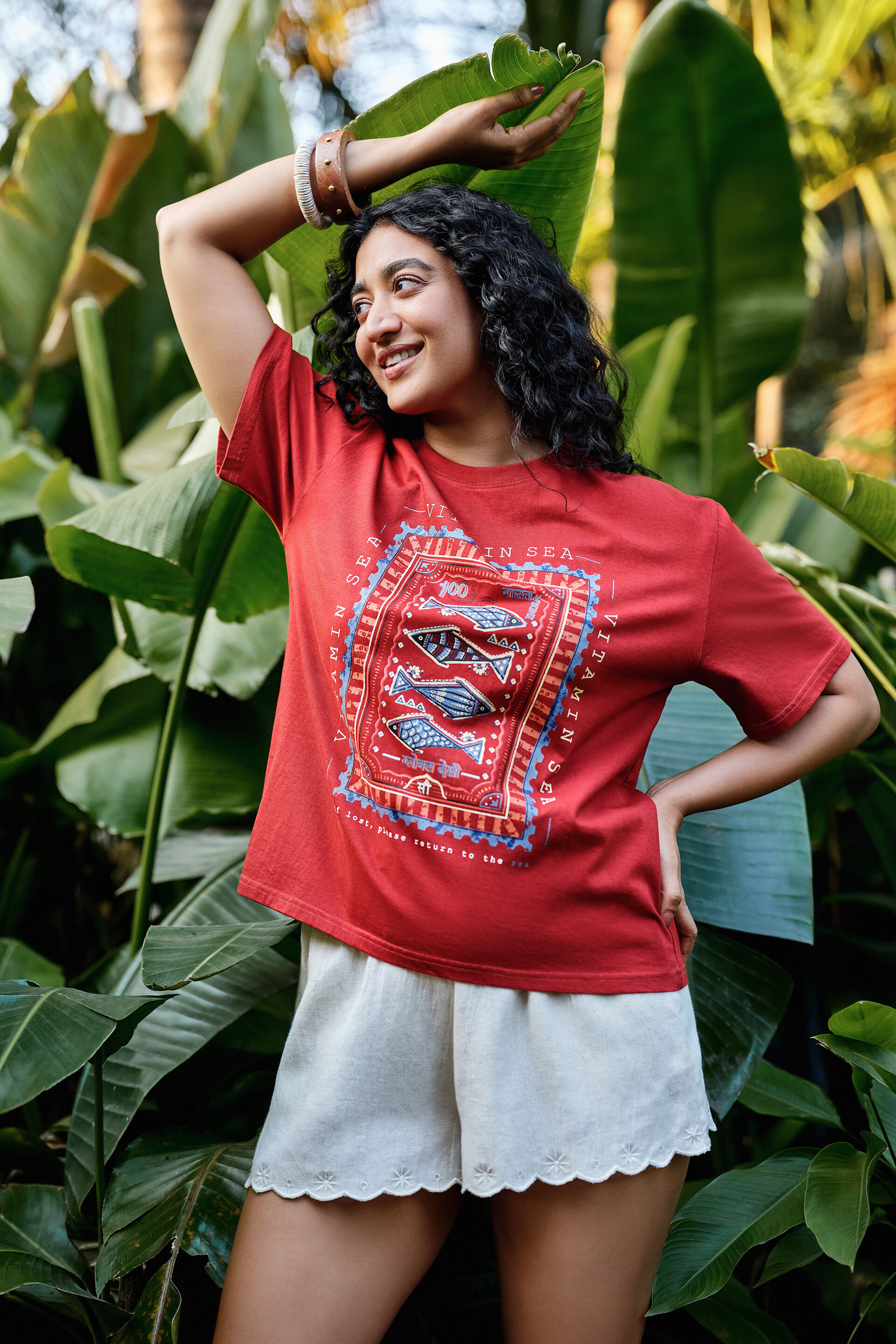 Raaha Rust Oversized T-Shirt, Rust, image 4