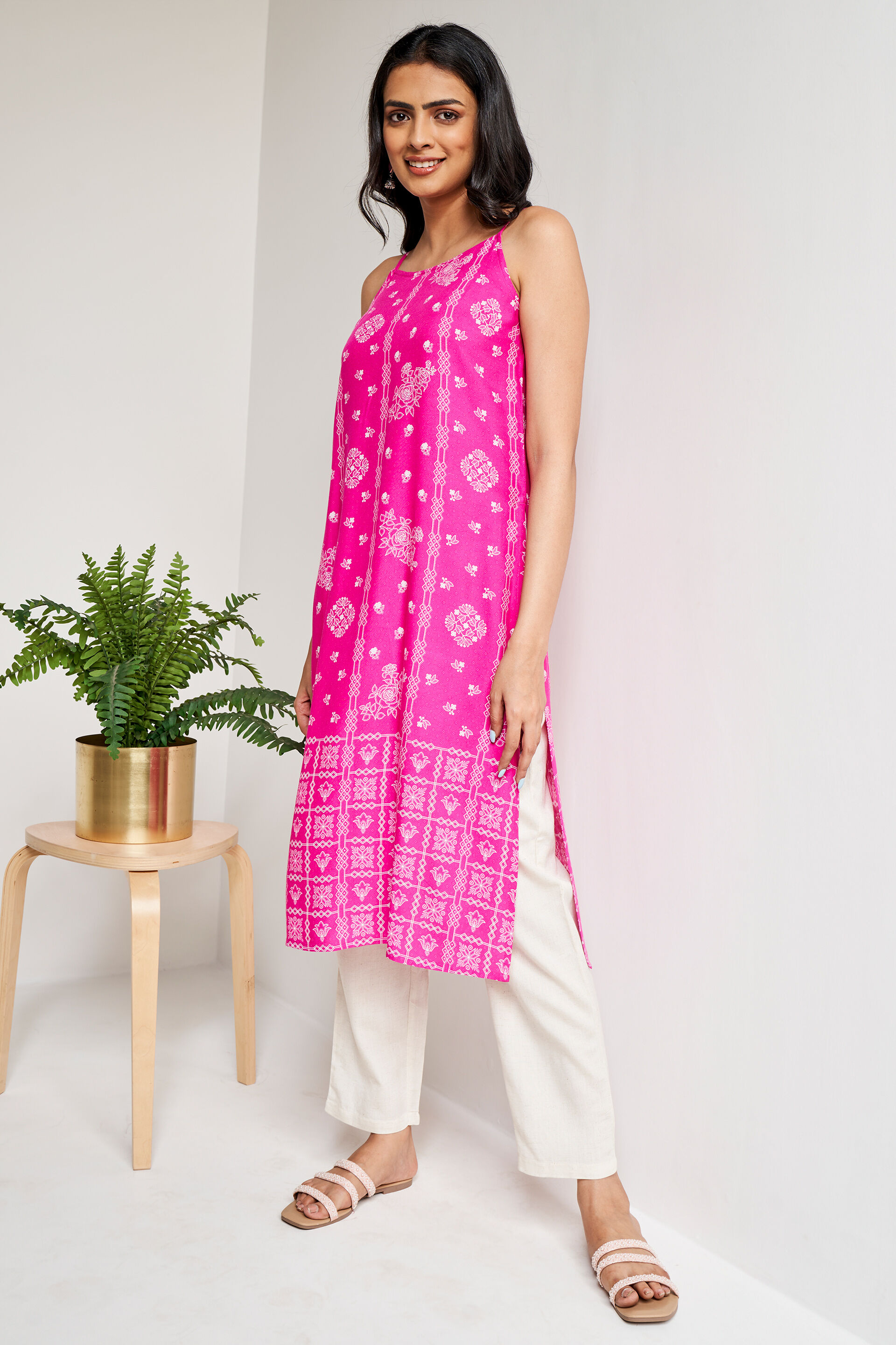 Pink Floral Straight Set-2, Pink, image 5