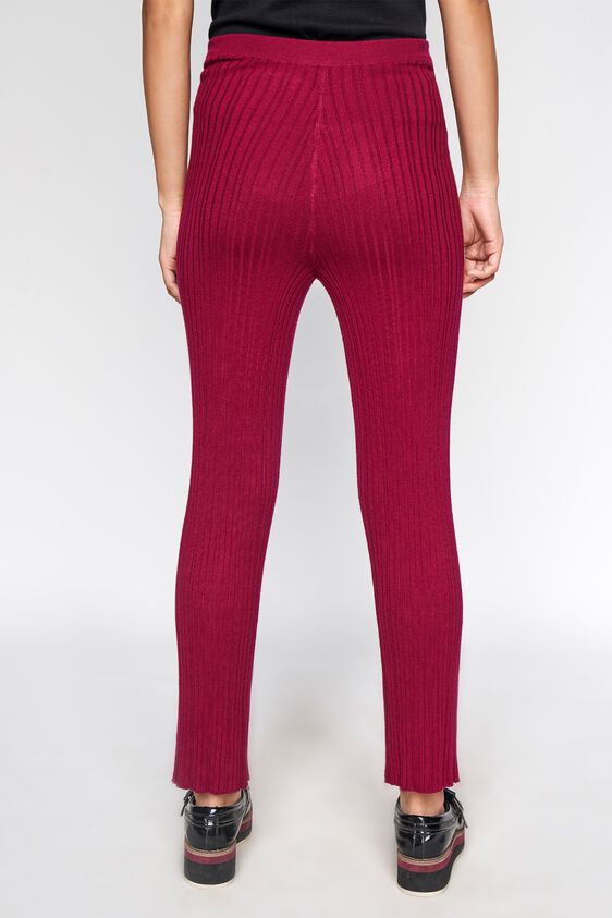 2 - Wine Solid Straight Pants, image 2