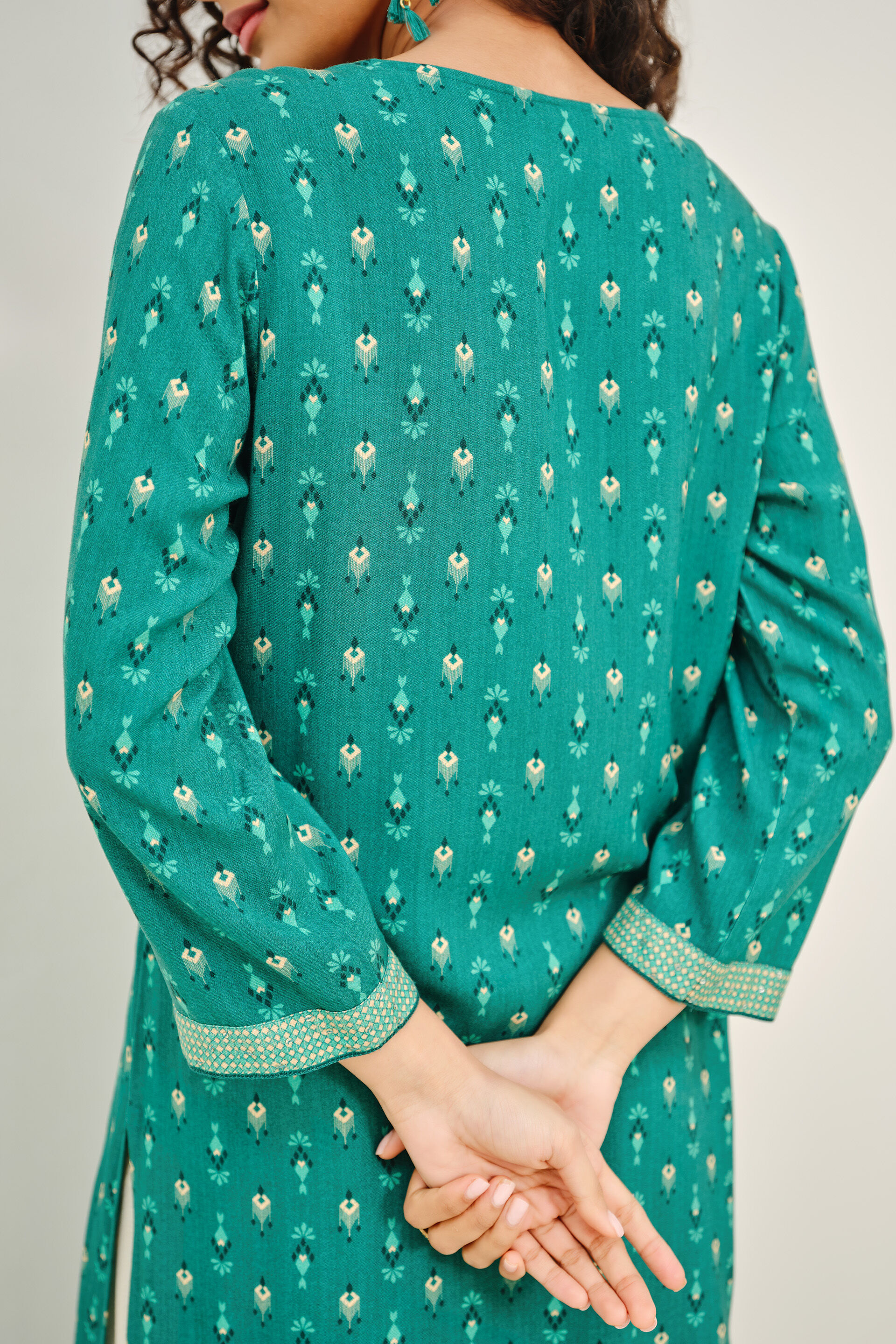 Panna Pop Kurta, Green, image 4