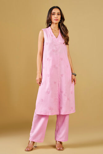 Embroidered Rayon Blend kurta Set, Pink, image 3