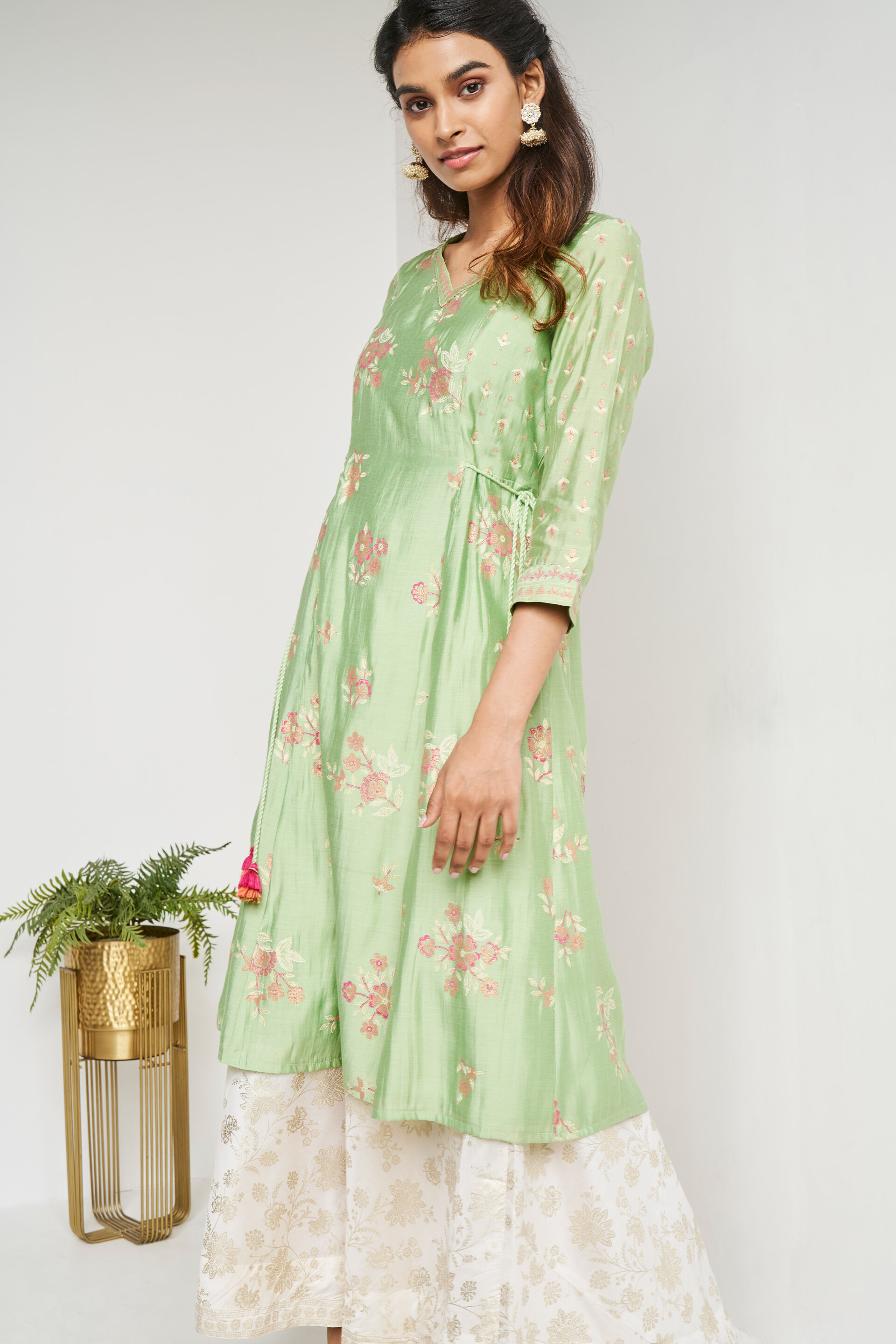 Global desi green kurta new arrivals