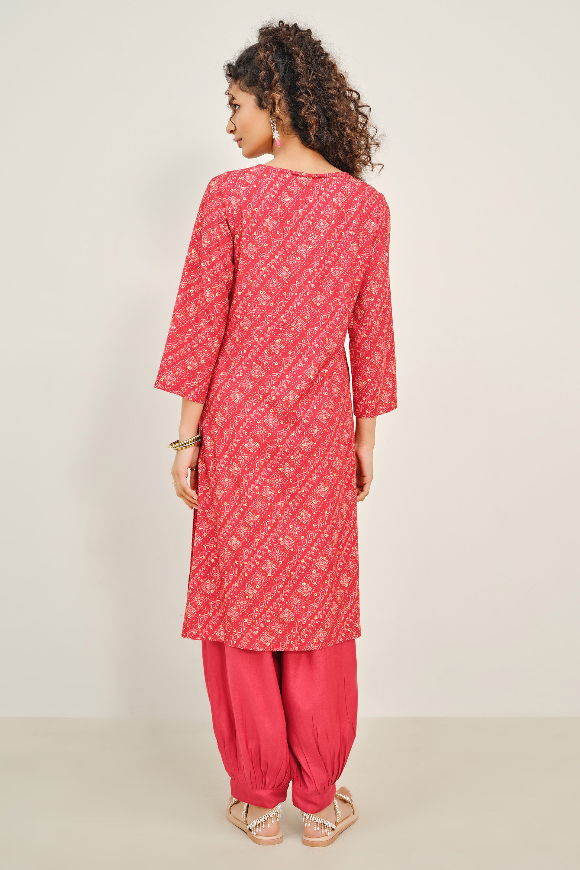 Haseena Red Kurta Set, Red, image 5