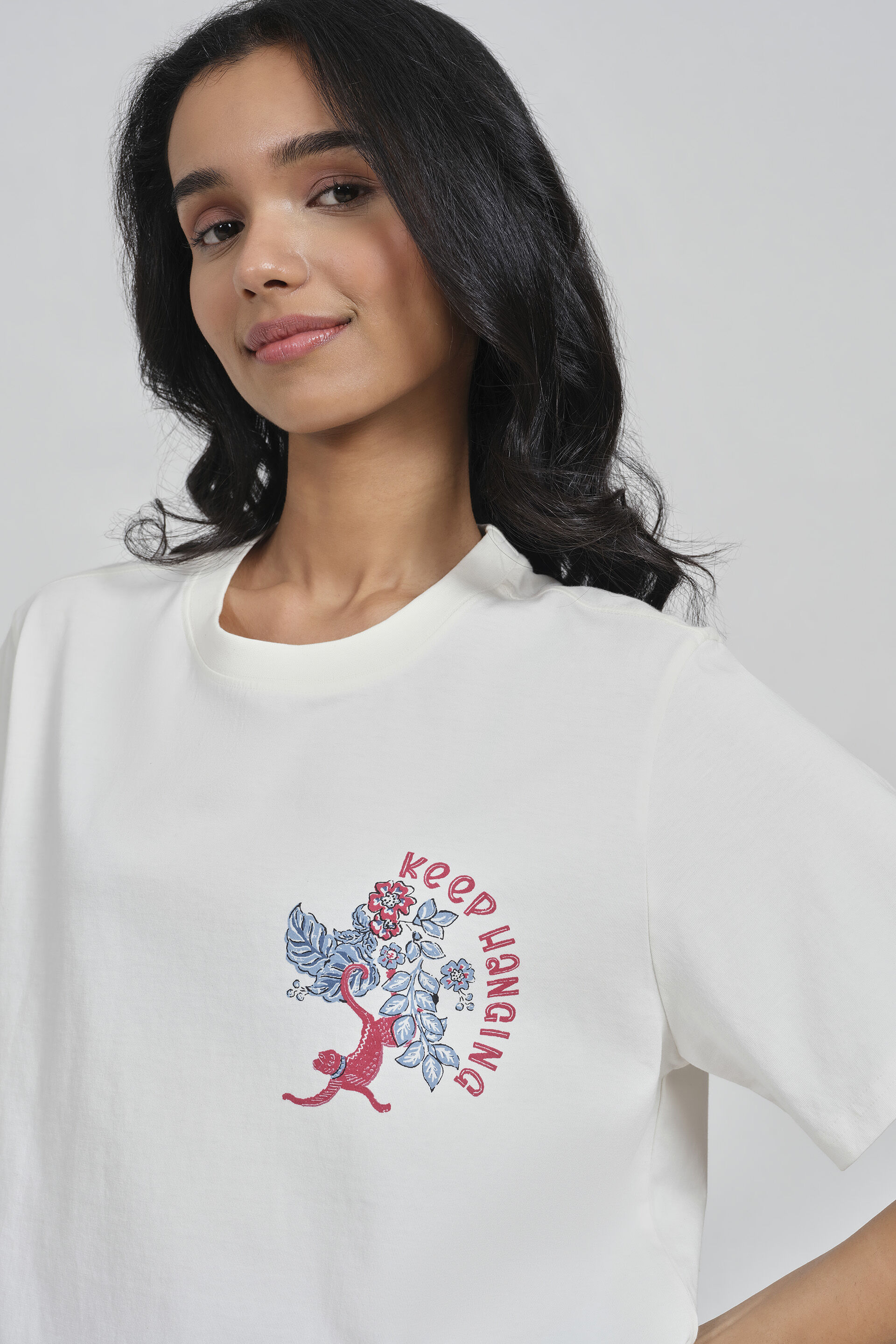 Cara Cream Oversized T-Shirt, Cream, image 4