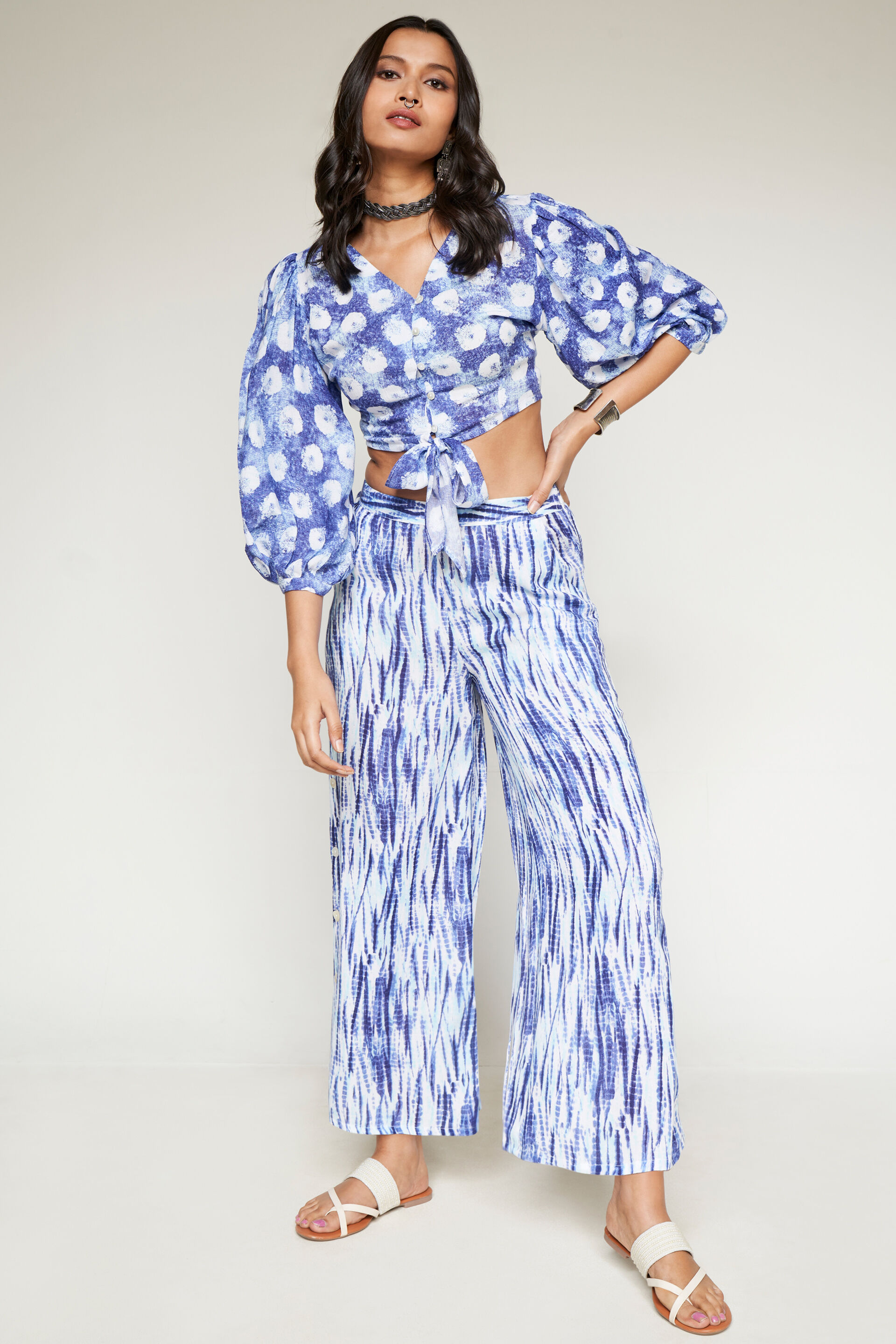 Indigo Floral Straight Set-2, Indigo, image 4