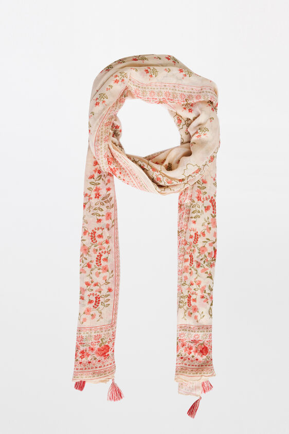 Beige Print Scarf, , image 1
