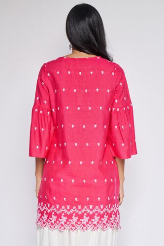 5 - Pink Solid Fit & Flare Tunic, image 6