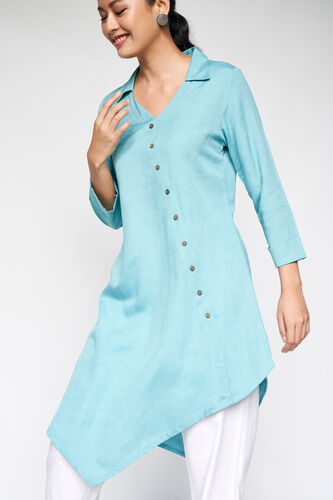 Asymmetric Tunic, Aqua, image 3