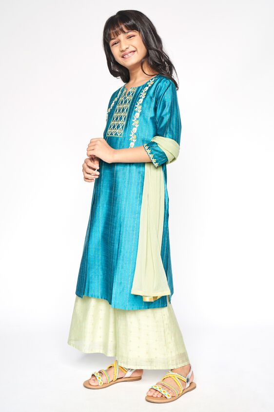 2 - Peacock Embroidered Straight Suit, image 2
