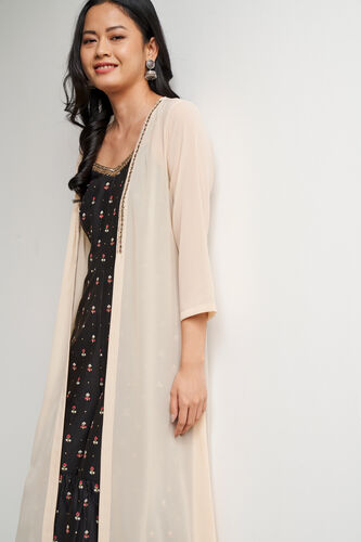 Cream Solid High-Low Shrug, Cream, image 3