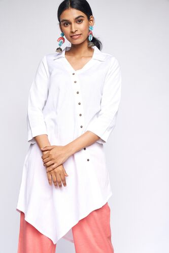 3 - White Solid A-Line Tunic, image 3