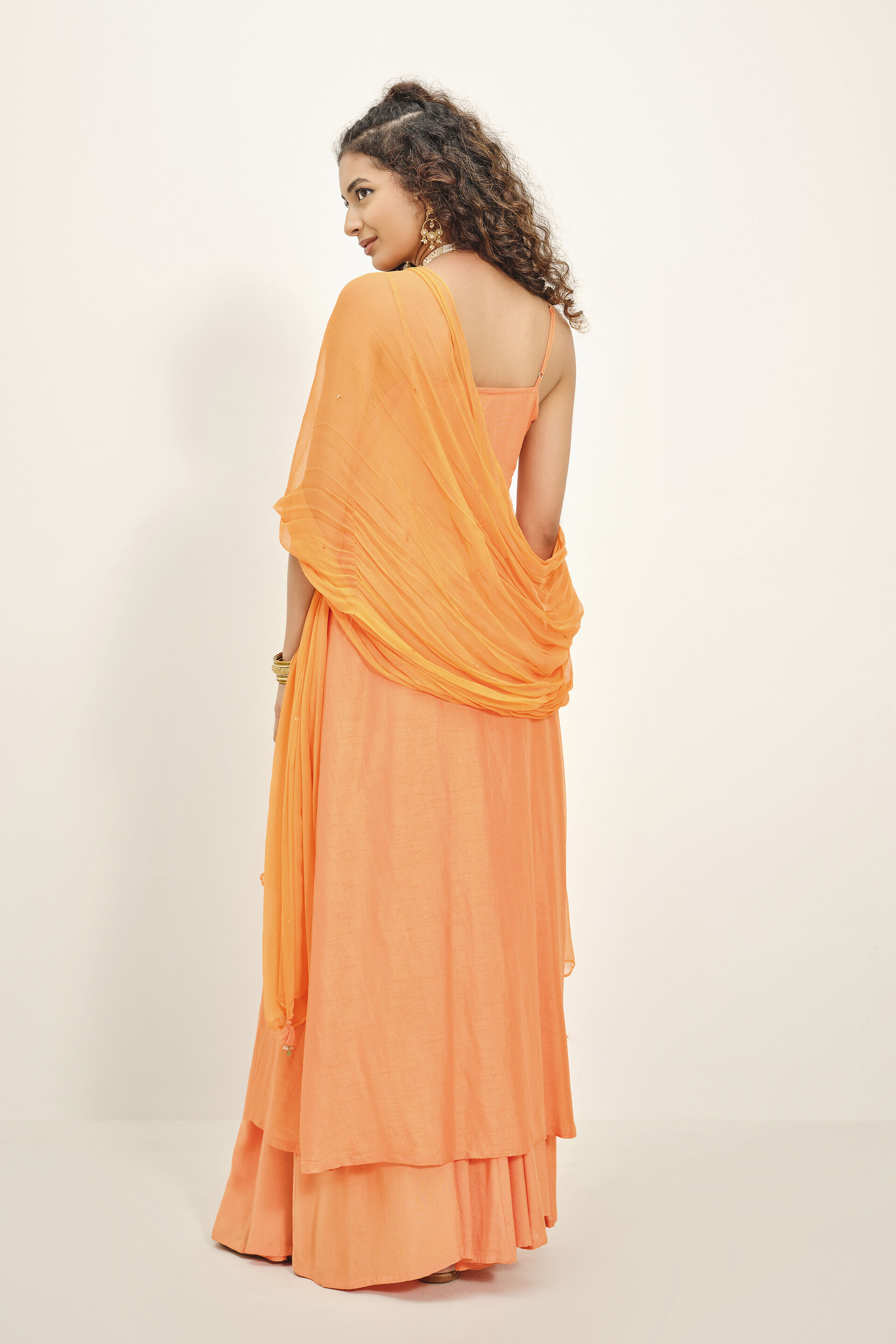 Roohi Orange Kurta Set, Orange, image 5