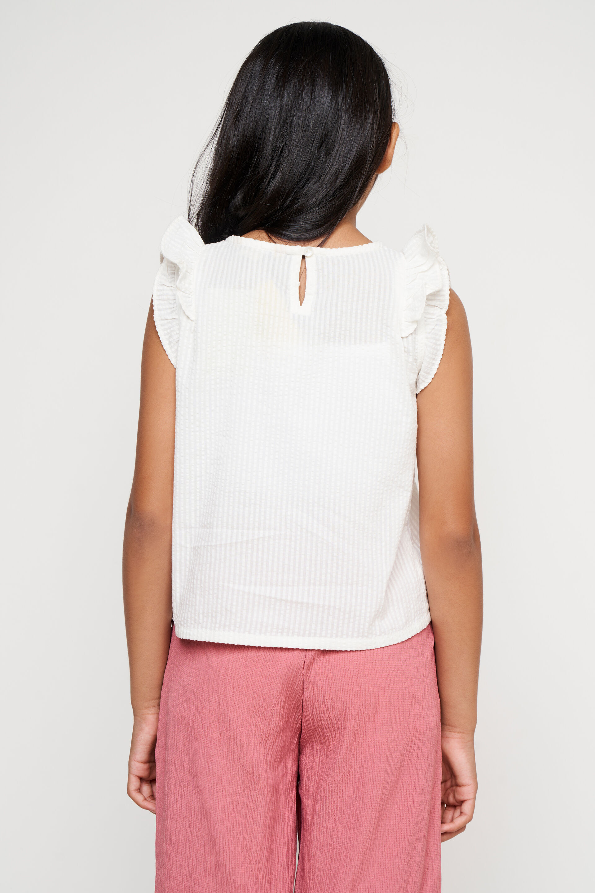 White Embroidered Solid Top, White, image 6