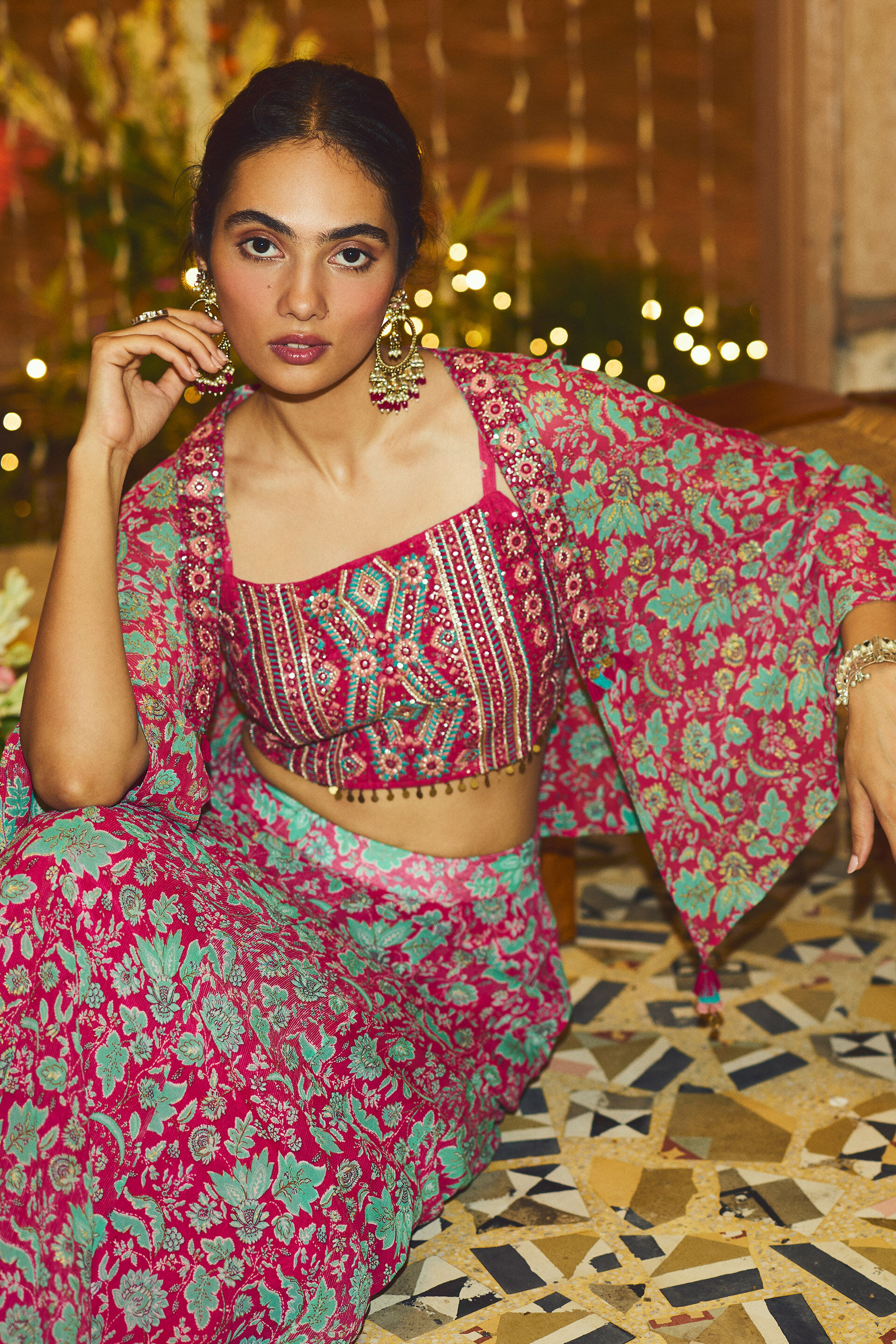 Gulnaaz Printed Set, Pink, image 3