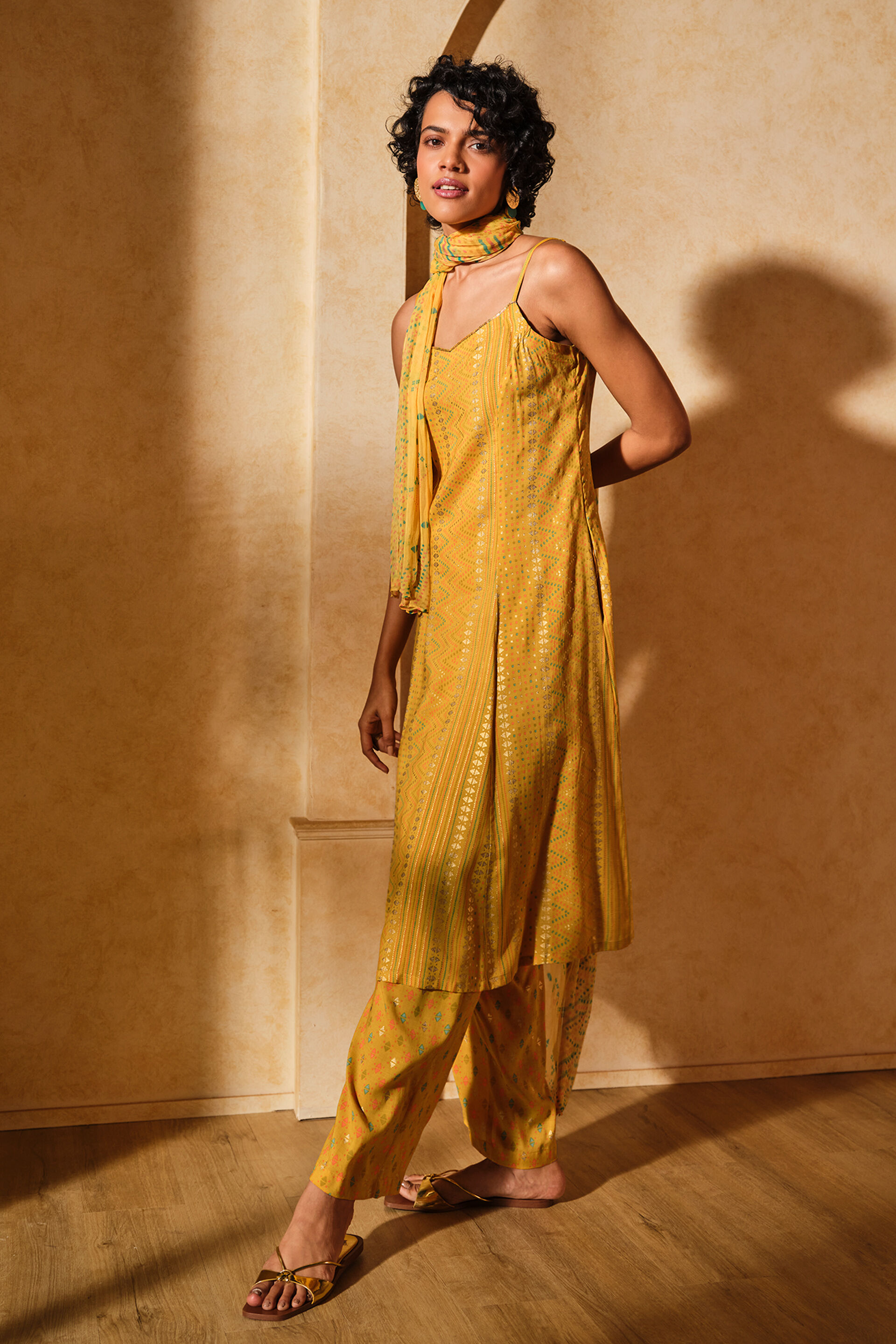 Amber Mustard Kurta Set​, Mustard, image 5