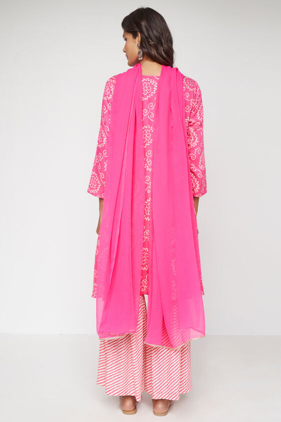 Coral Ethnic Motifs Fit & Flare Suit Set, Coral, image 6