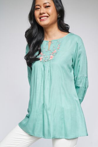 2 - Sage Green Solid A-Line Top, image 2