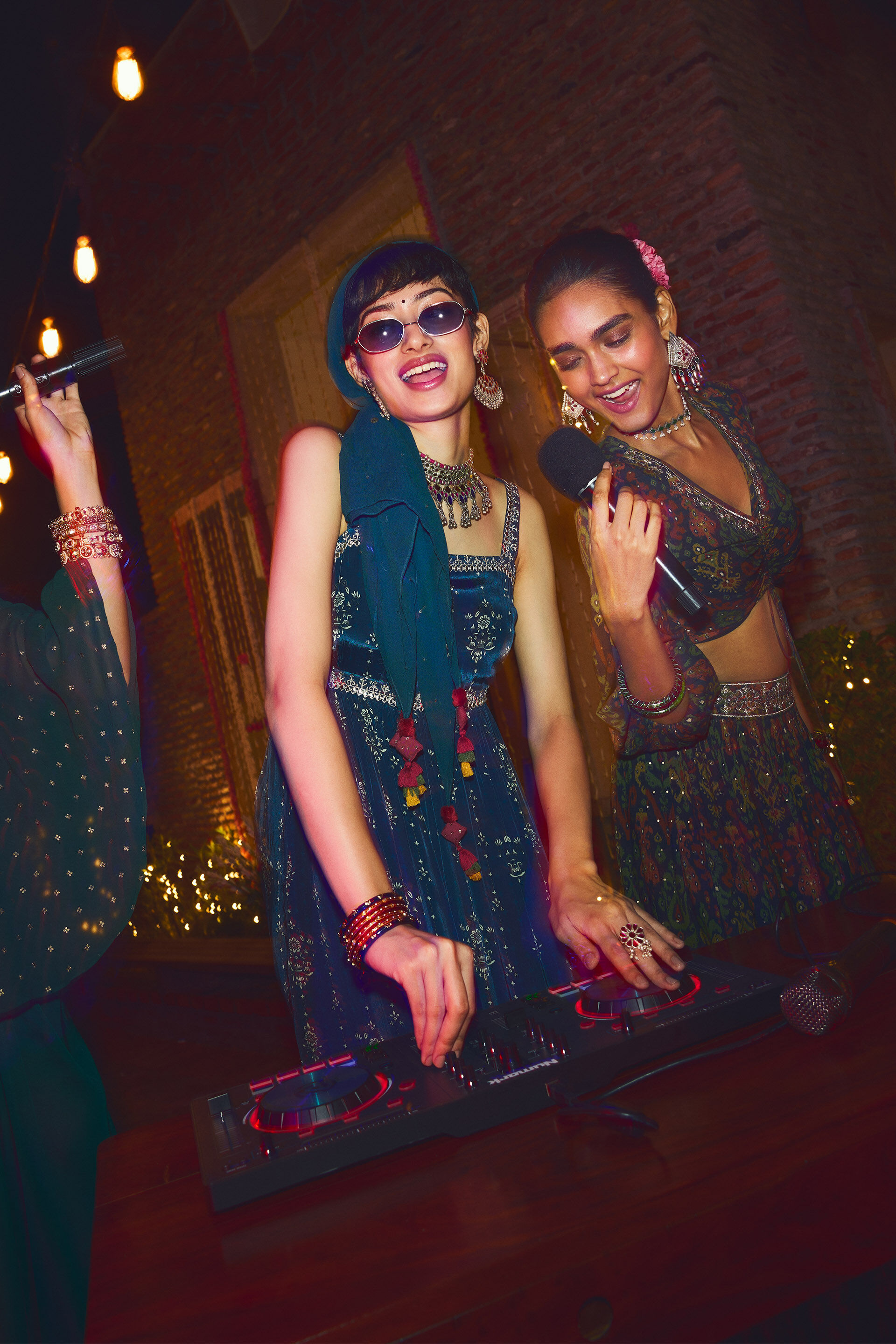 Aara Blue Flared Dress, Blue, image 4