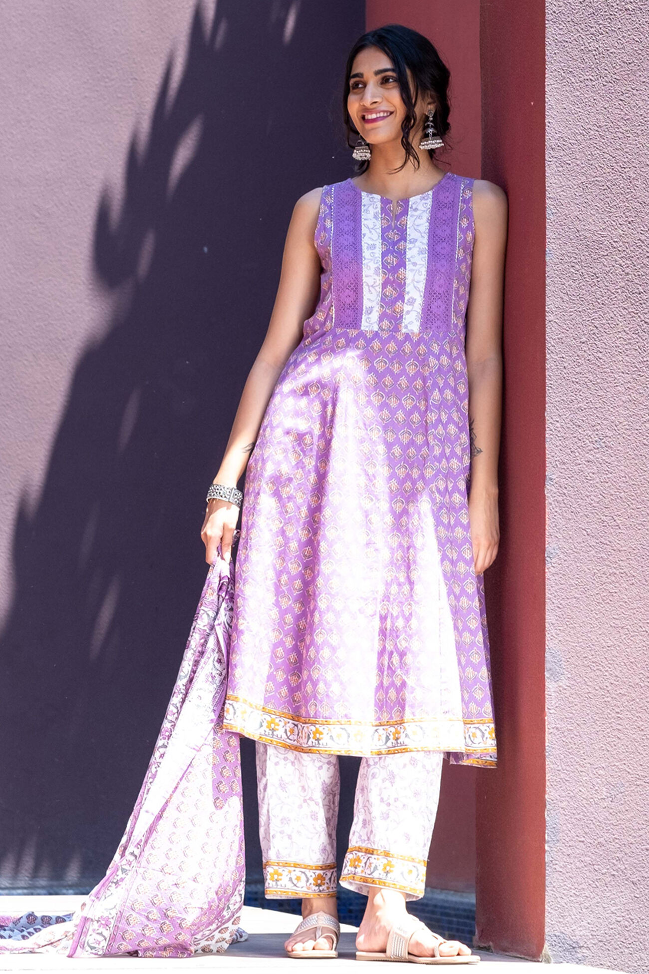 Lilac Floral Suit Set, Lilac, image 1