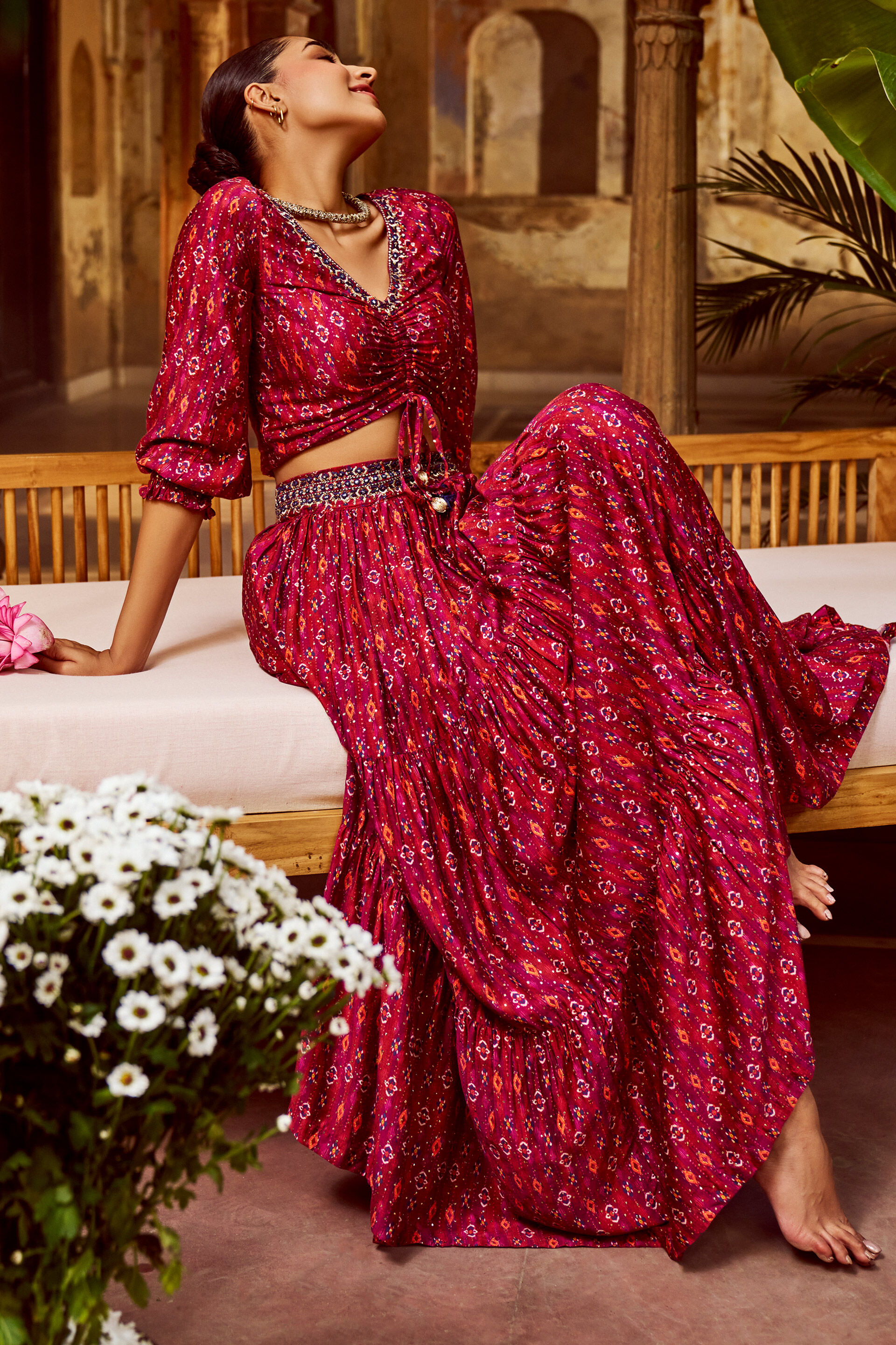 Red Gher Love Skirt Set, Red, image 3