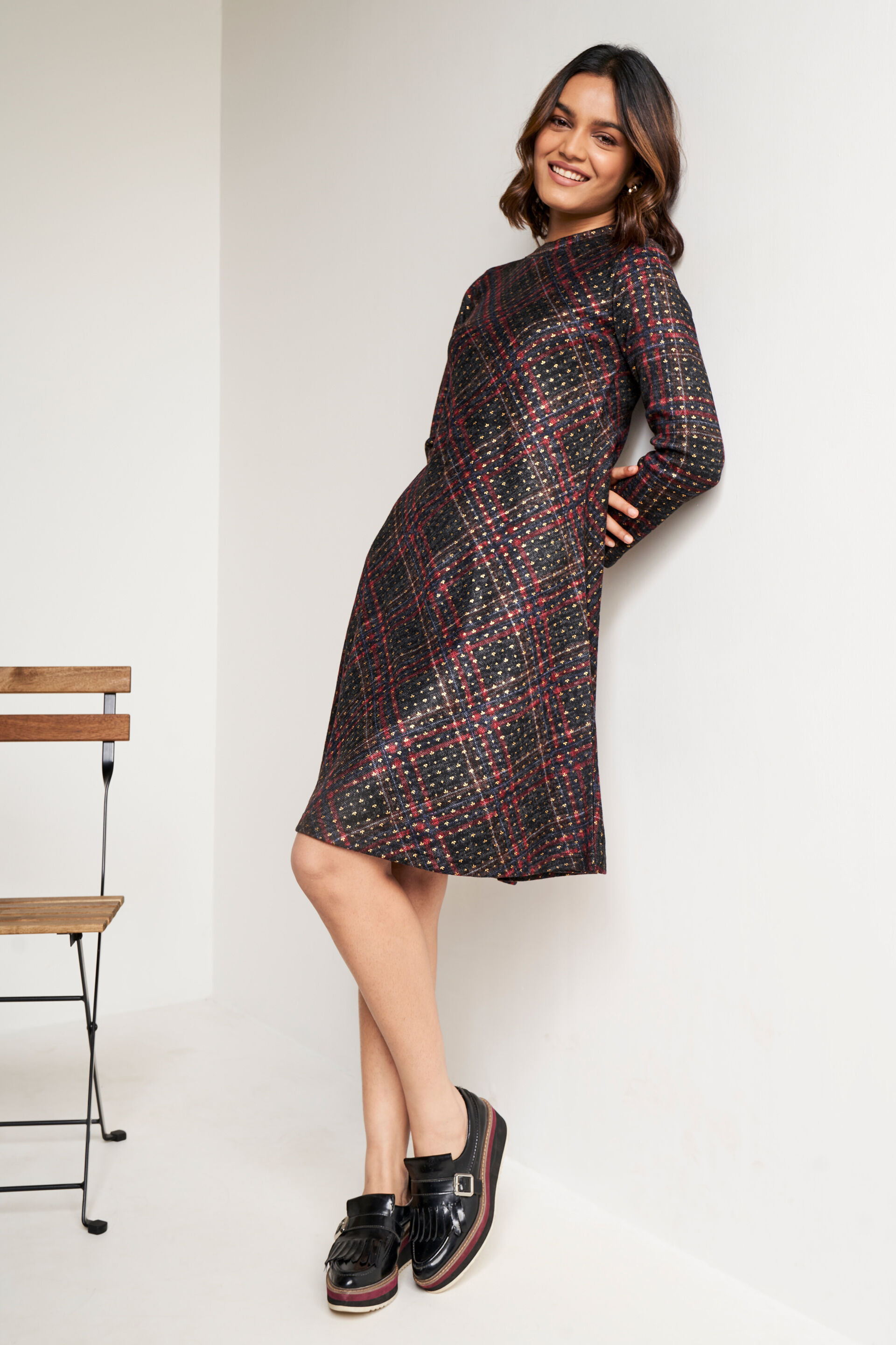 Grey Geometric Fit and Flare Tunic, Grey, image 3