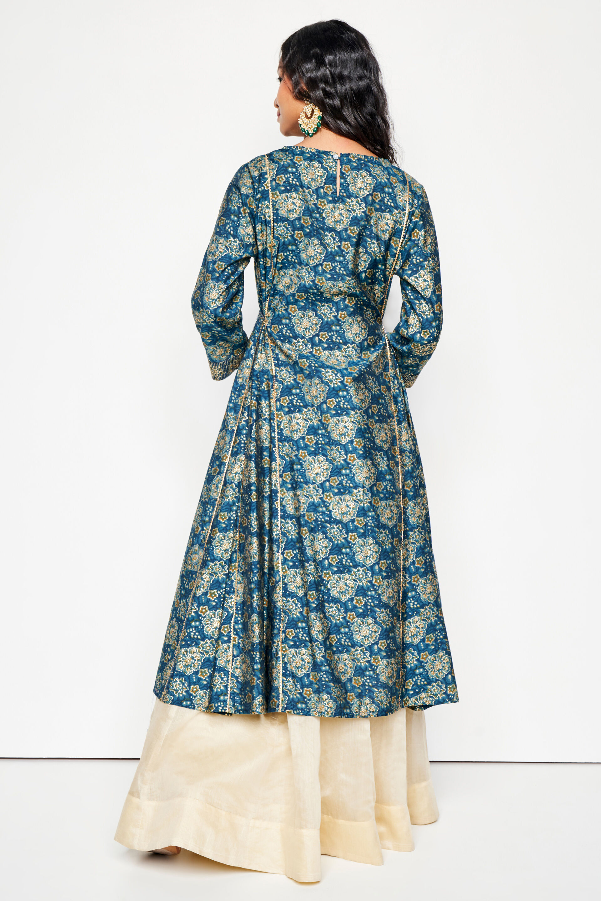 Saj Fit And Flare Kurta, Teal, image 7