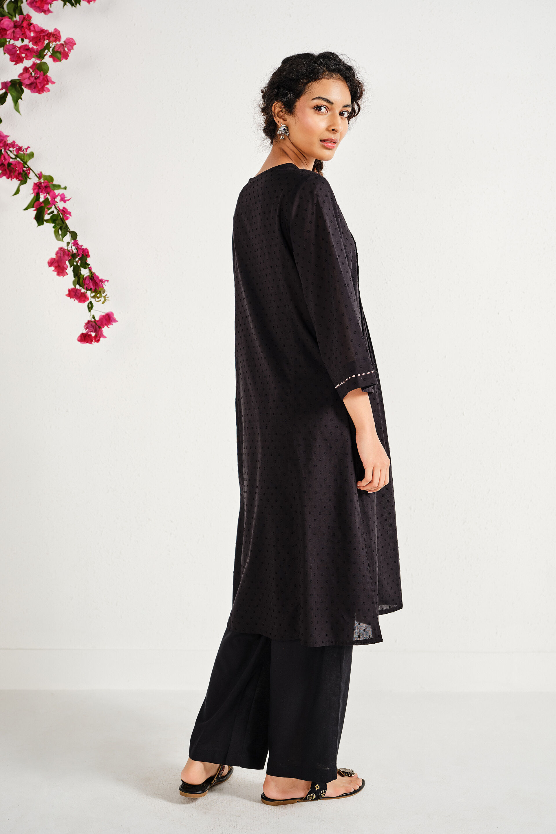 Black Bandish Cotton Kurta, Black, image 6