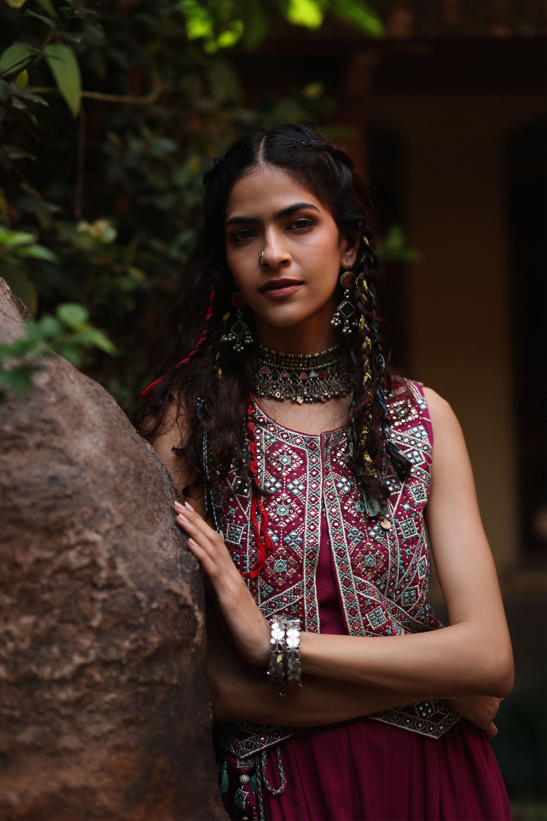 Manmarzi Jumpsuit Set, Wine, image 3