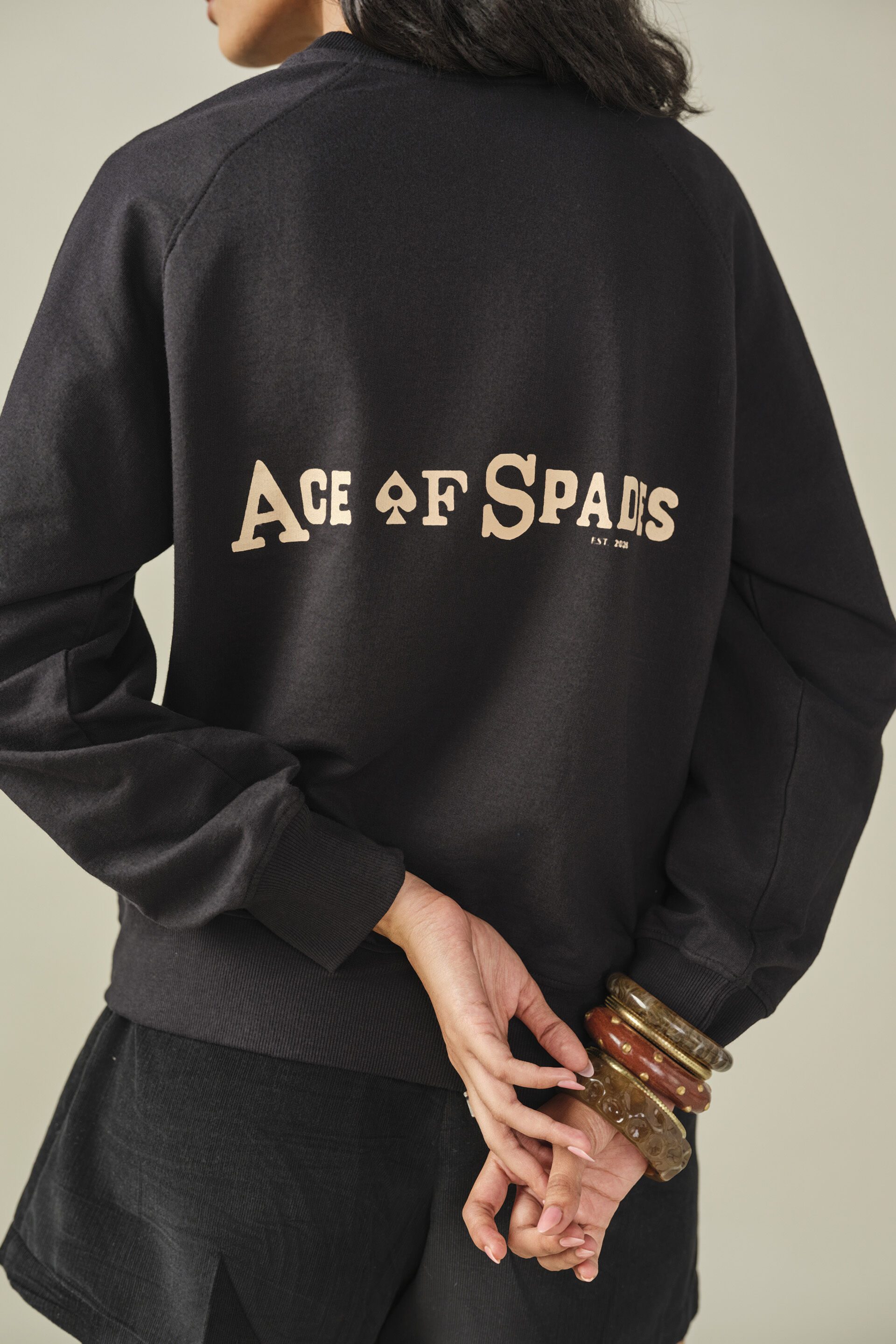 Oversized Sweatshirt in Black, Black, image 5