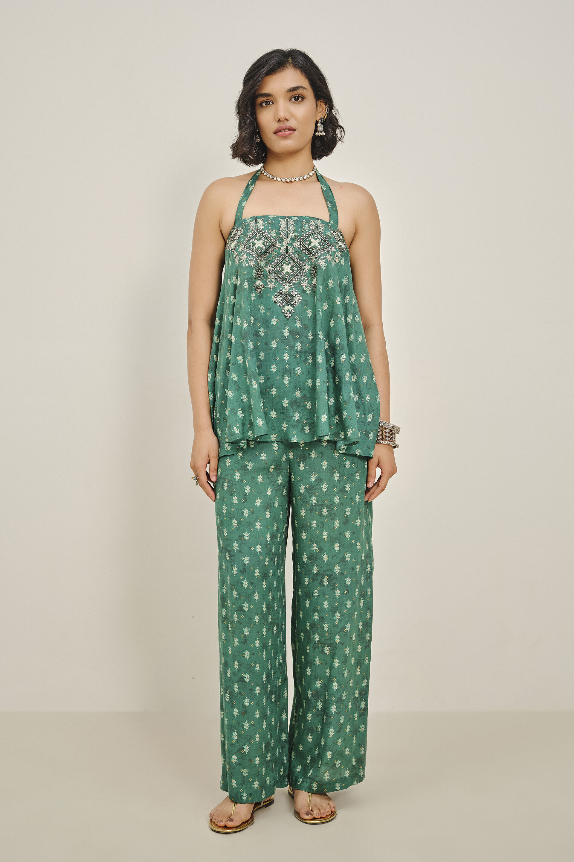 Teal Twinkle Embroidered Co-ord Set, Teal, image 3