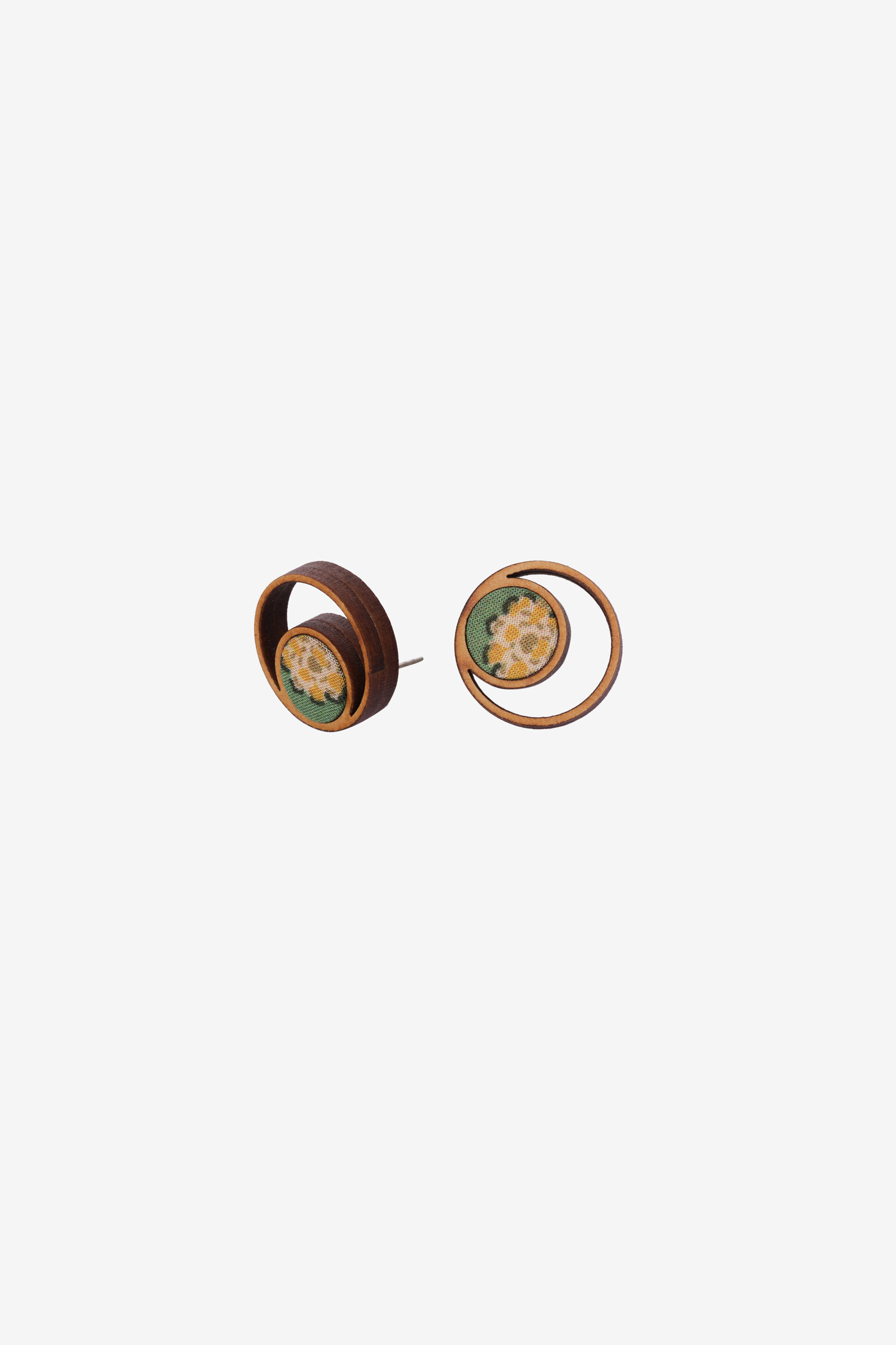 Fabric Disc Earrings, , image 2