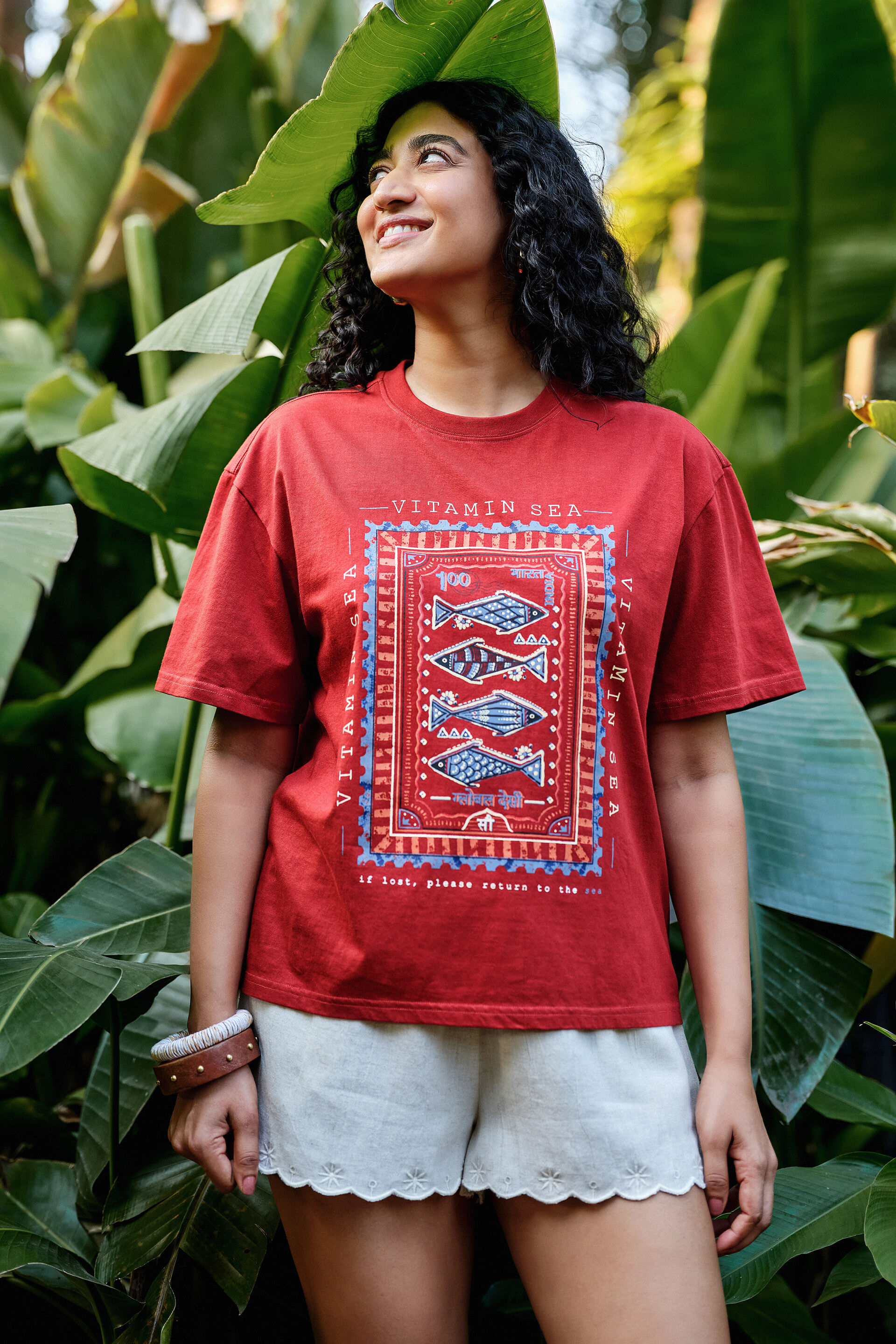 Raaha Rust Oversized T-Shirt, Rust, image 2