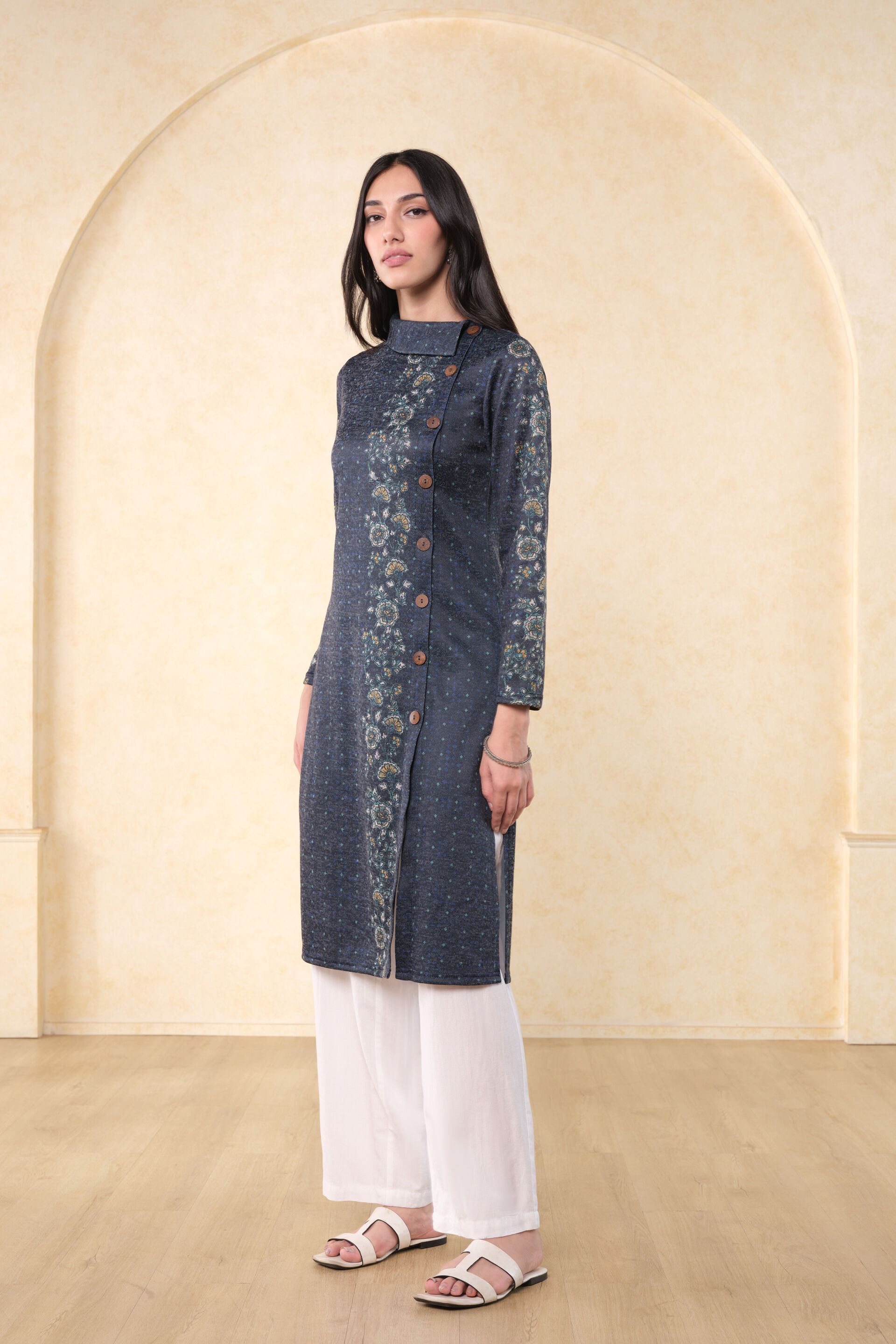 Phool Bahar Tunic, Indigo, image 4