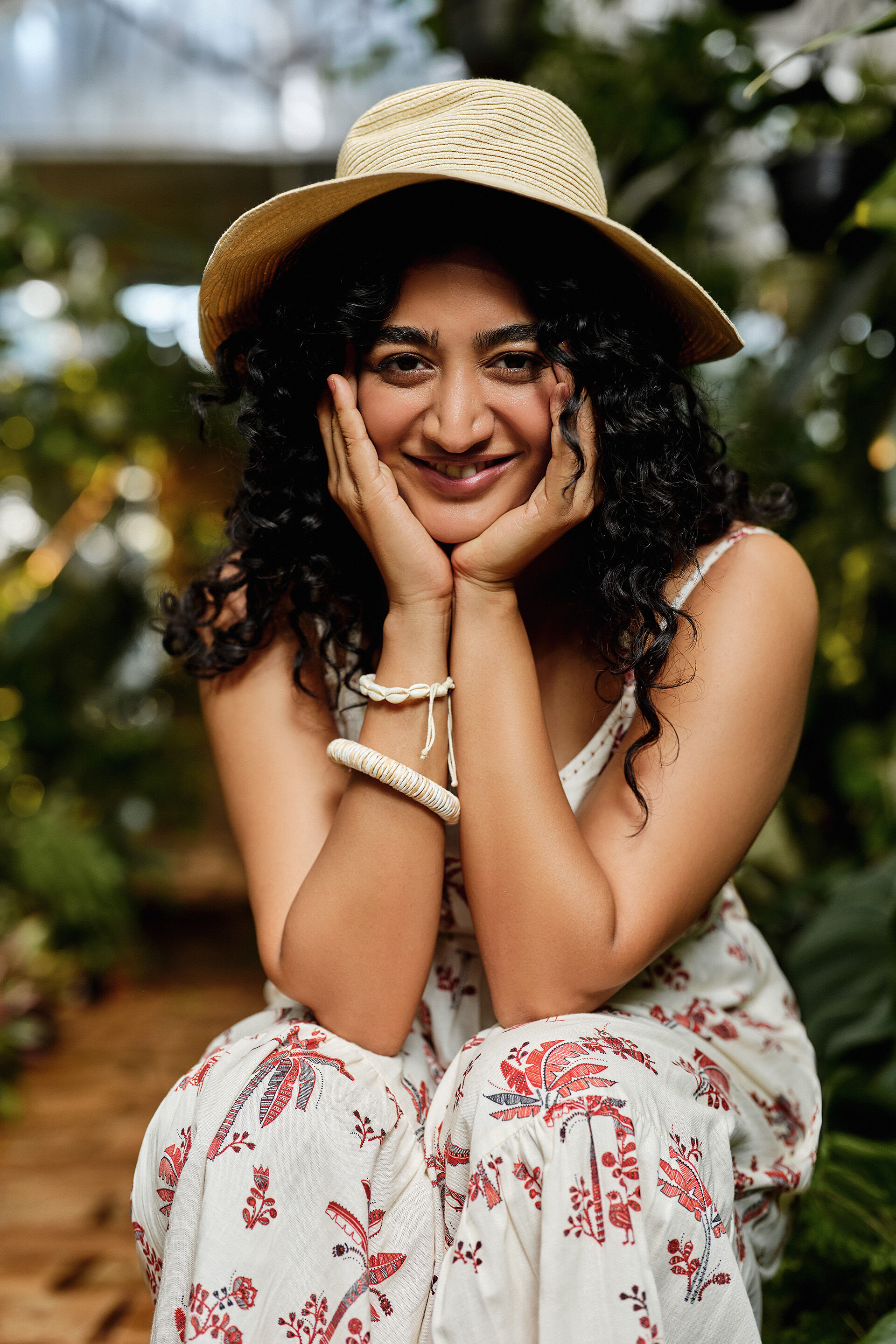 Flora Printed Midi Dress, Natural, image 3