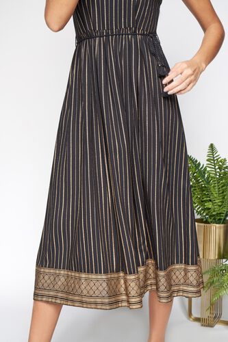 5 - Black Midi Fit and Flare Dress, image 5