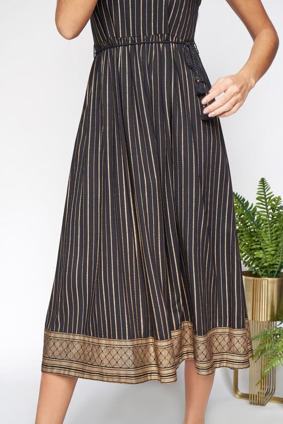 5 - Black Midi Fit and Flare Dress, image 5