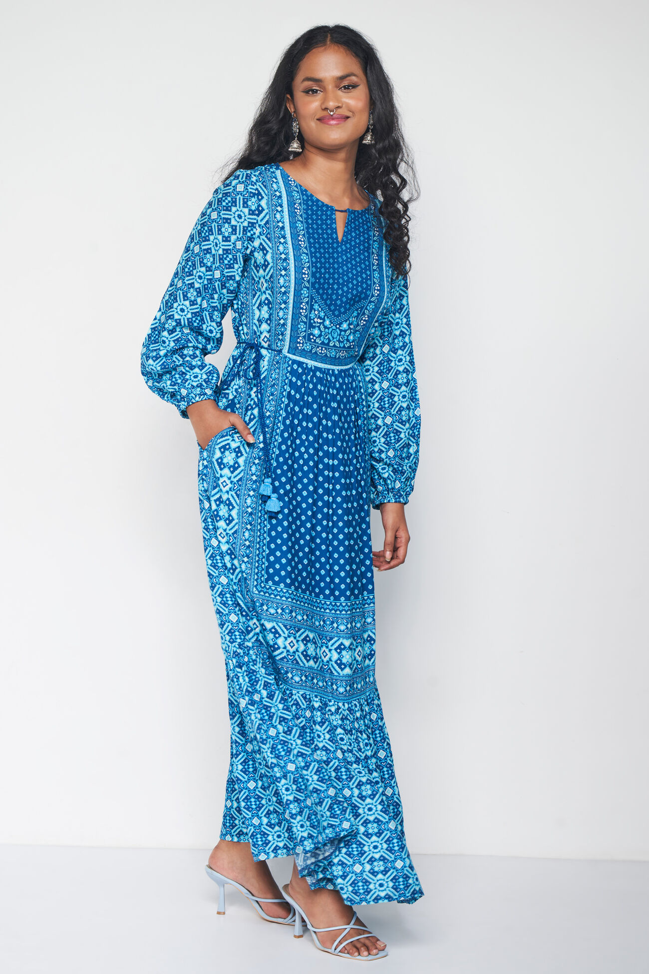 Jodhpur Maxi Dress, Light Blue, image 4